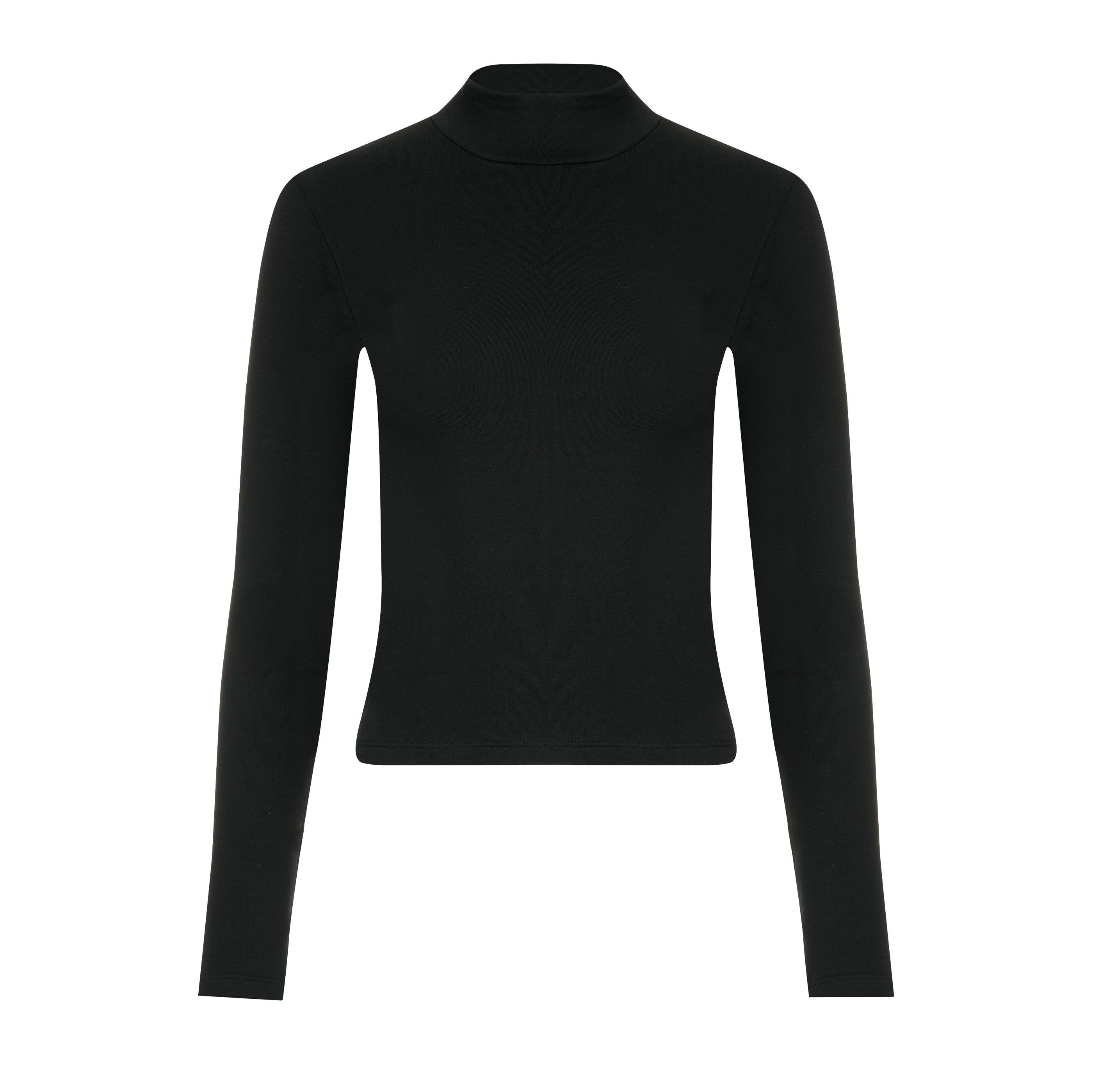Evoni Crop-Top Damen Shirt Langarm Halbkragen günstig online kaufen