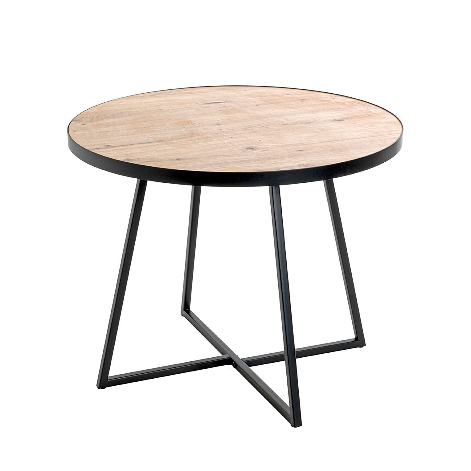 Beistelltisch CATANIA 1 Tisch - eiche-schwarz - MDF, Metall - H. 48cm - Sofatisch