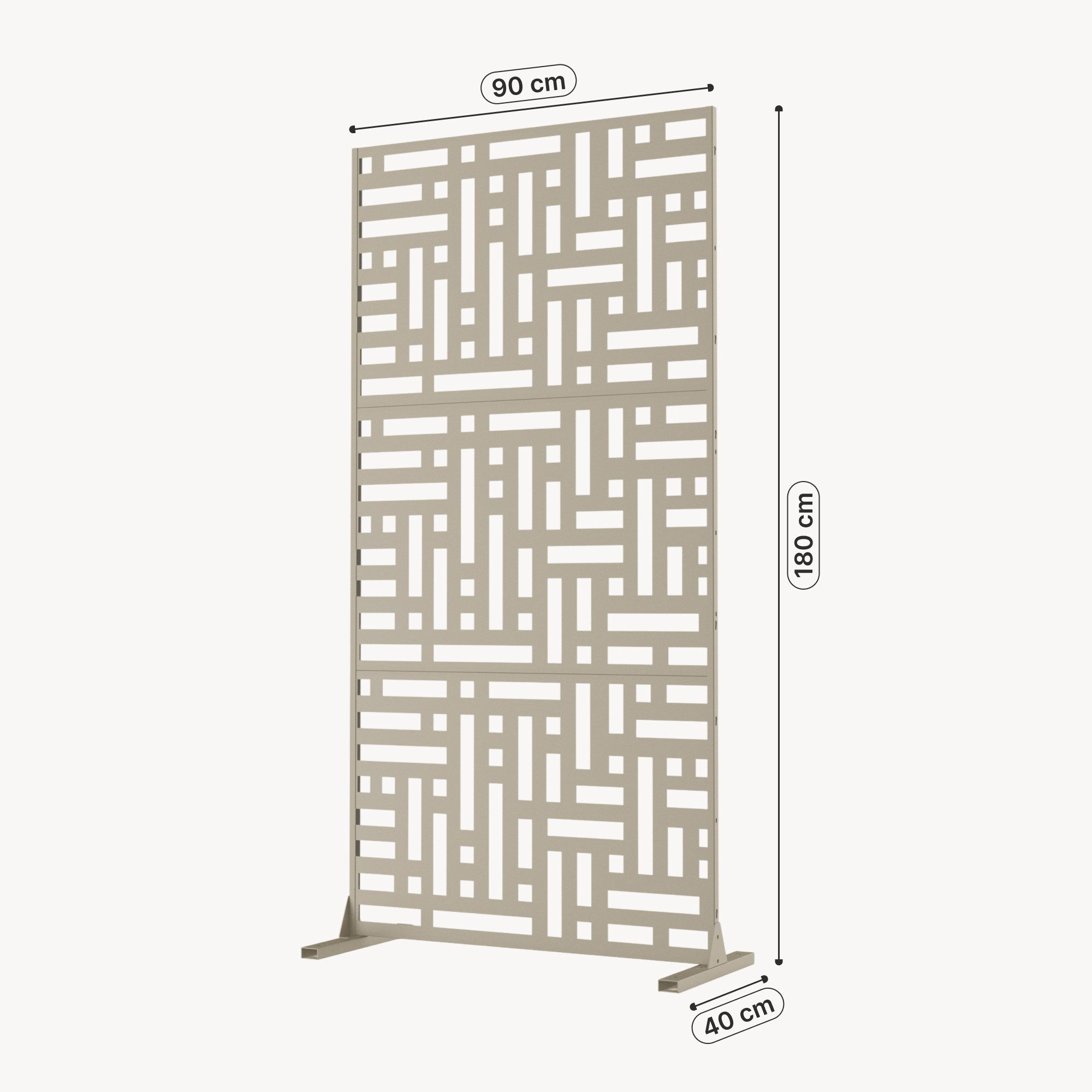 casa.pro Raumteiler, »Bernalda« Trennwand Stahl 180 x 90 cm Knoblauchbeige