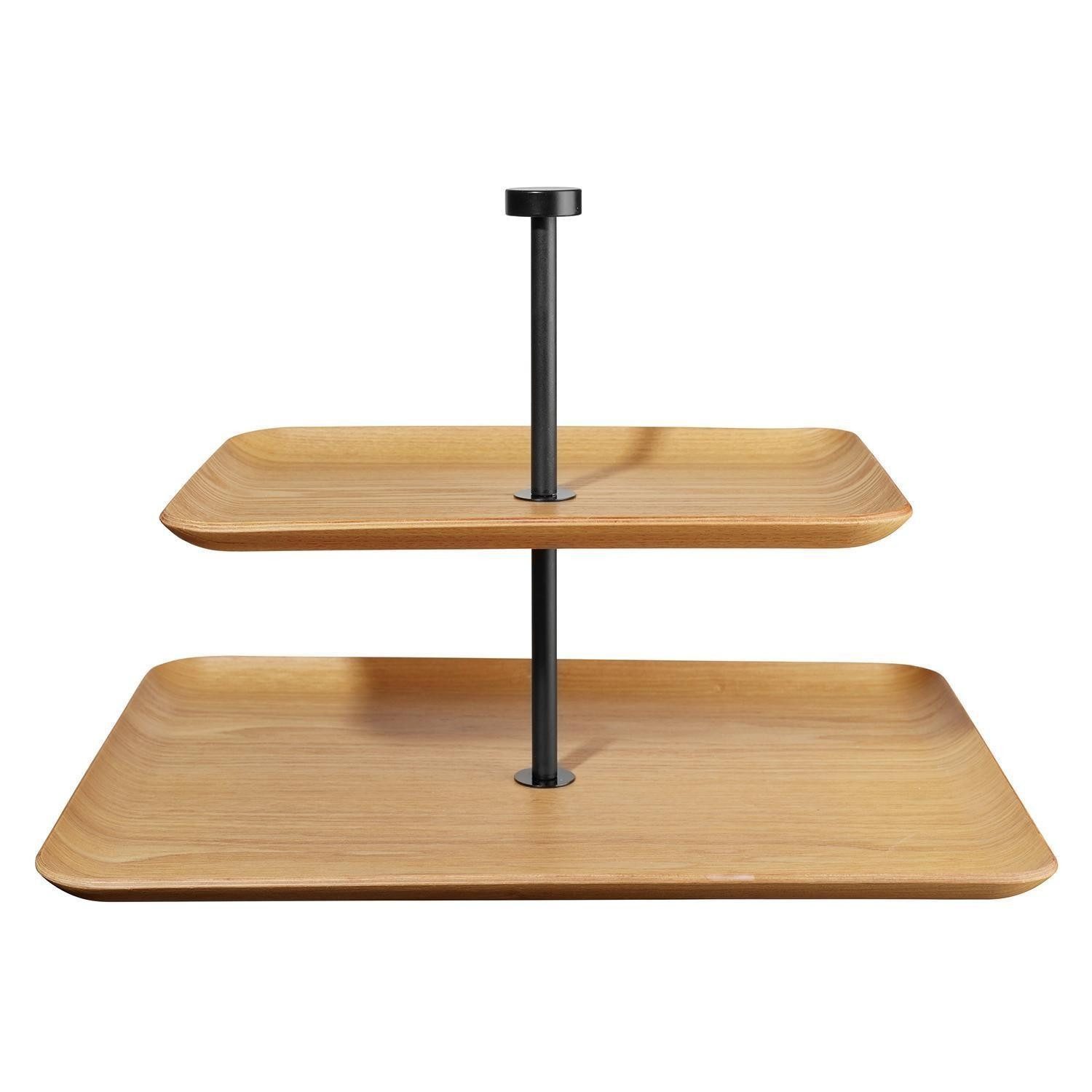 ASA SELECTION Etagere GRANDE, B 36 x H 25 cm, Braun, Schwarz, 2 Etagen, Weidenholz, Eisen, in eckiger Form