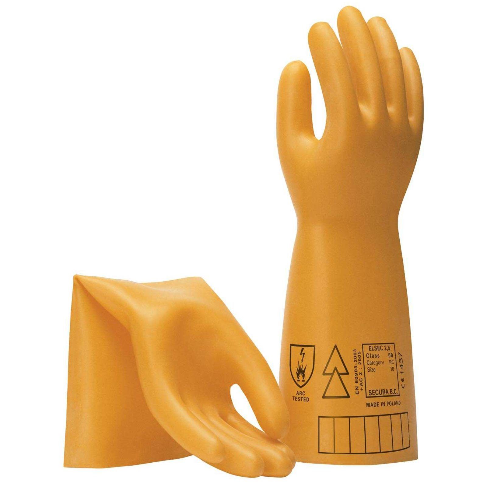 tprosafe Mechaniker-Handschuhe Elektriker Handschuhe 500V, Elektro Handschuh, säure- & ölbeständig (Spar-Set)