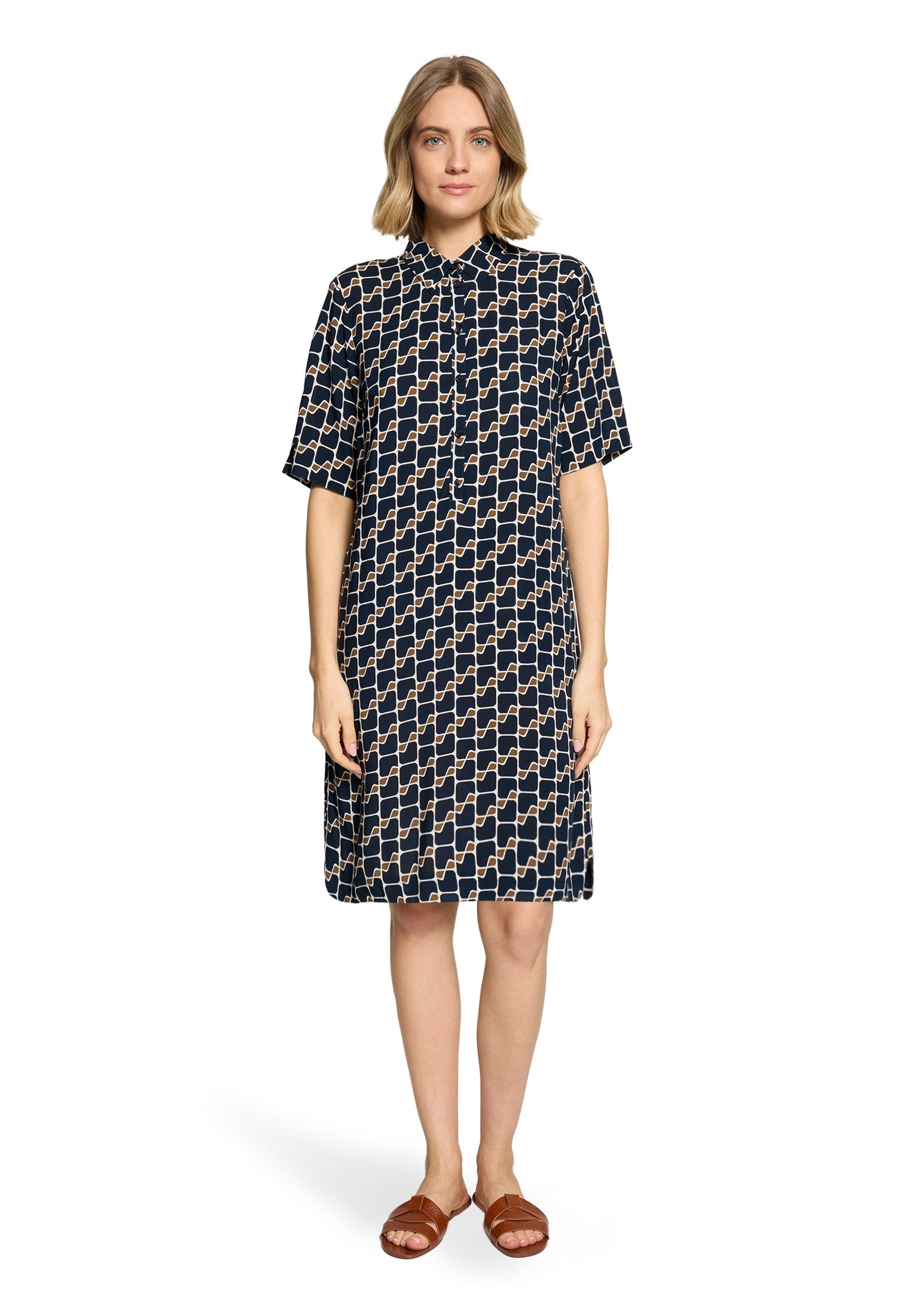 Hemdblusenkleid Damen mit Aufdruck