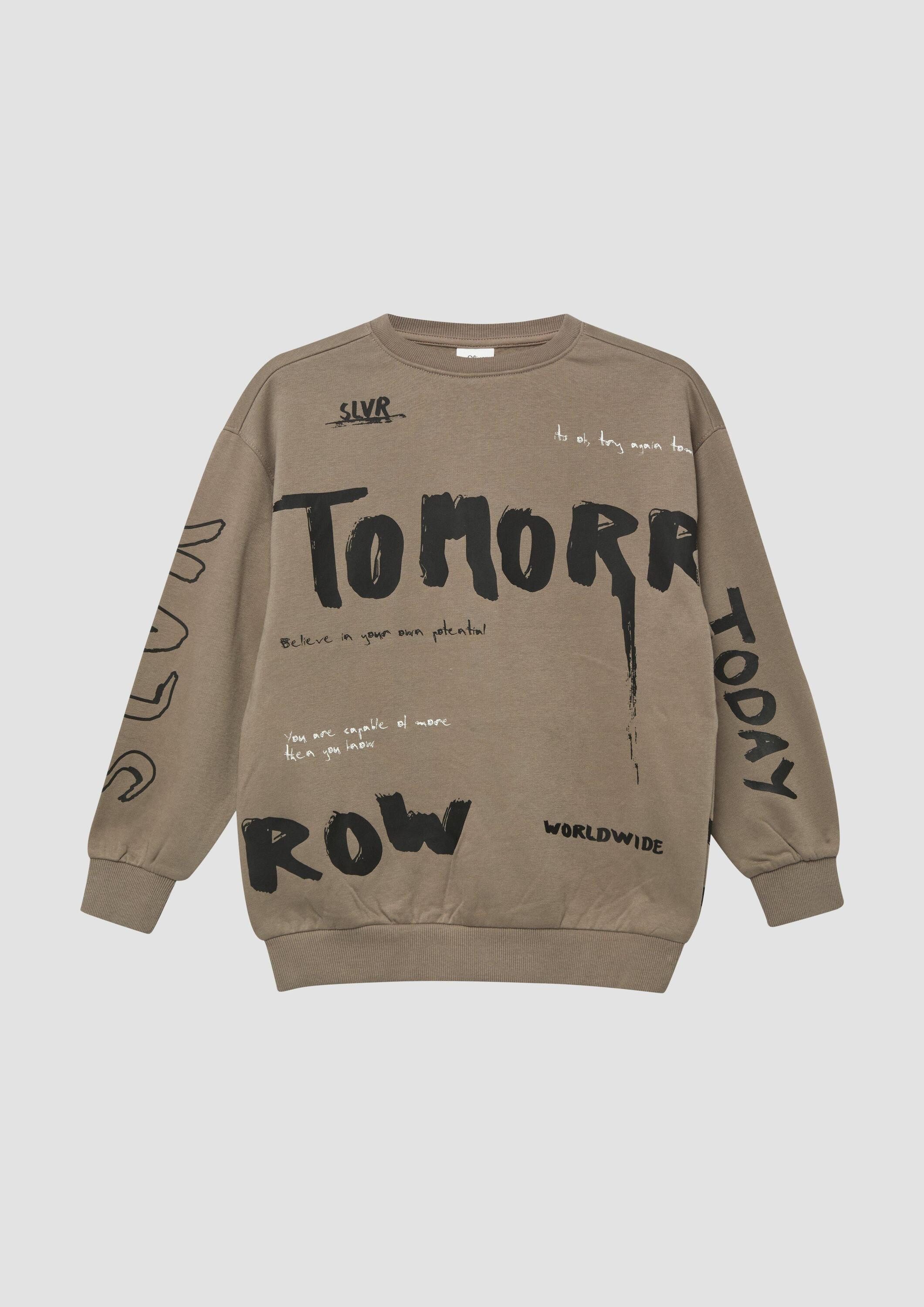s.Oliver Sweatshirt Sweatshirt Oversized Sweatshirt mit All-over-Print
