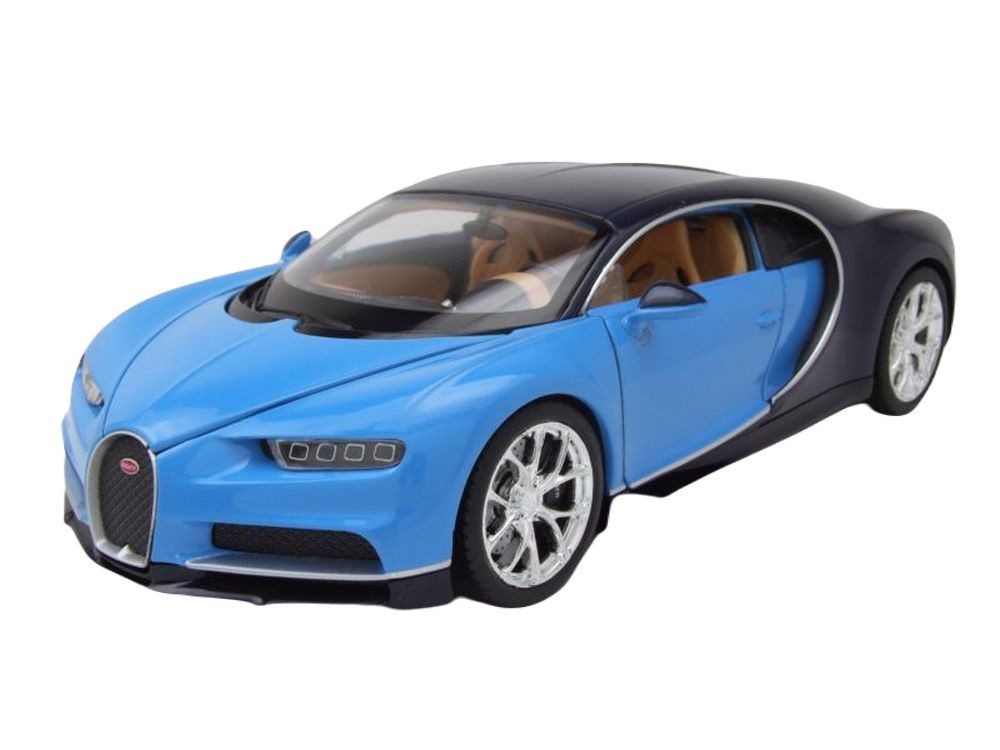 Welly Modellauto Bugatti Chiron 2017 blau dunkelblau, Maßstab 1:24