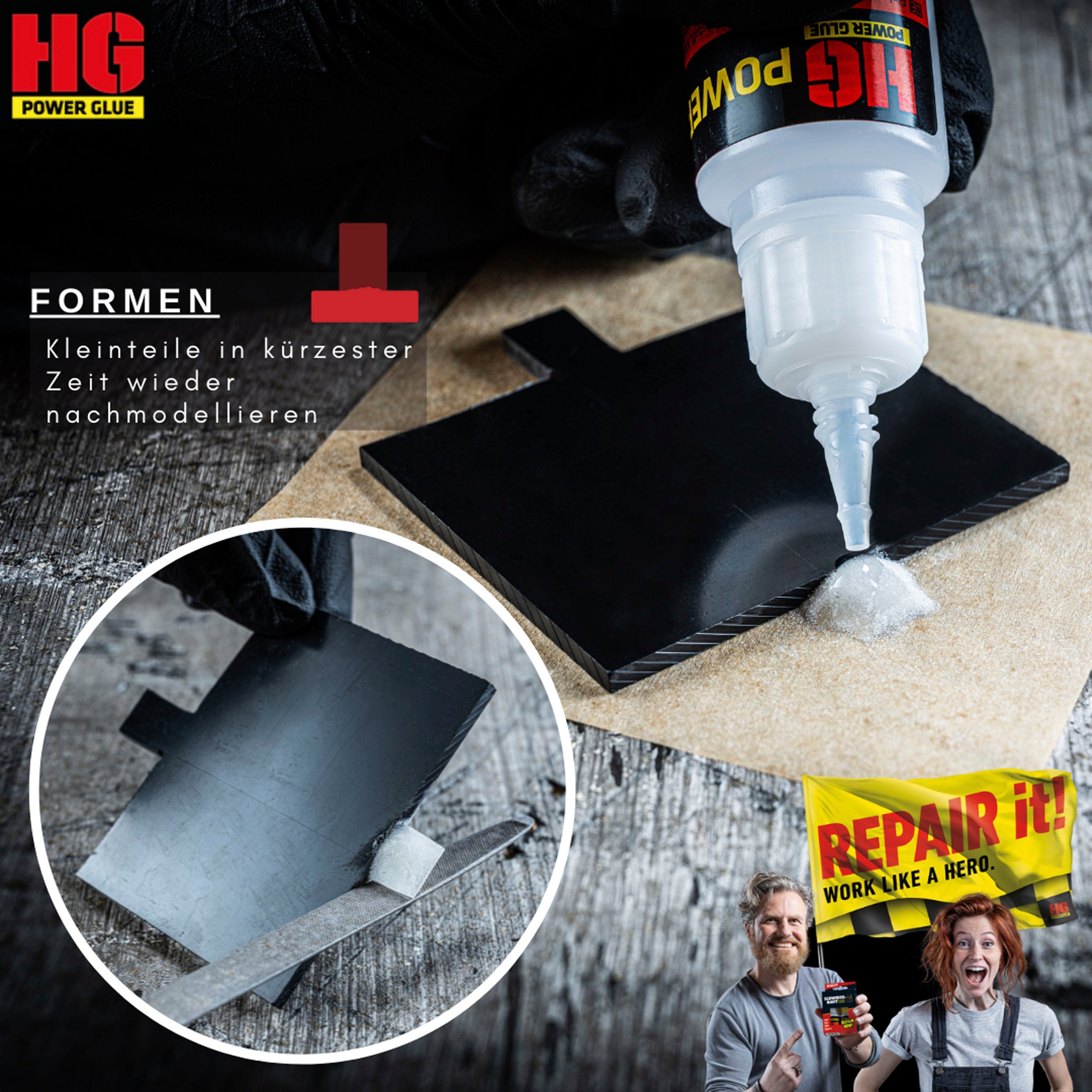 HG Klebstoff PowerGlue, XXL-Profikoffer, die Schweissnaht aus der Flasche