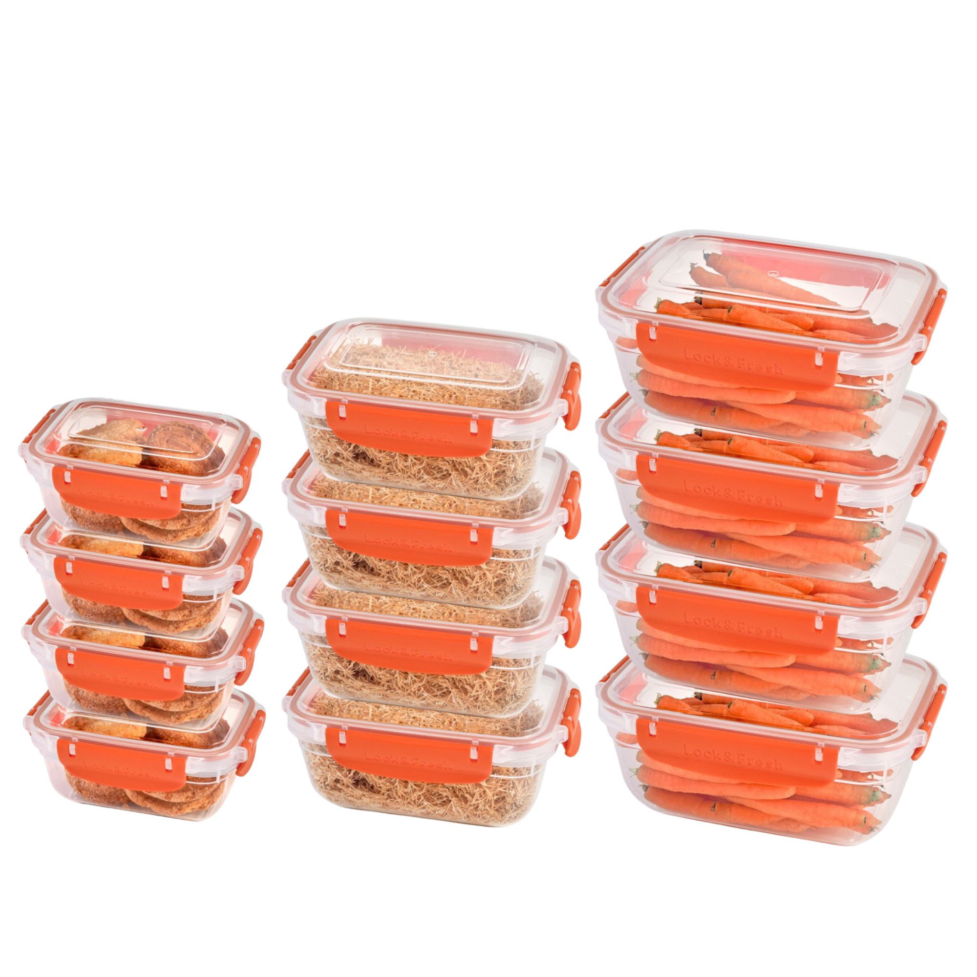 Parpalinam Frischhaltedose mit Deckel 12er Set Meal Prep Boxen Brotdose, (Spar Set, Leicht verstaubar), Brotzeitdose