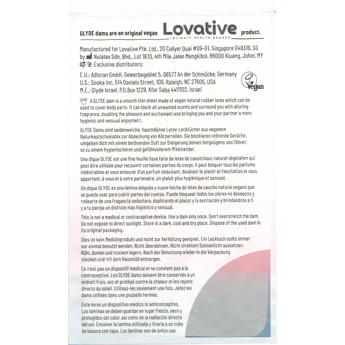 Glyde Kondome Glyde Oral Dental Dams 100 farbige Latex-Schutz- Lecktücher mit Duft Variante: Creme/Vanilla, 100 St., seidenweiche Latex-Tücher für Oralverkehr, Gelb gefärbt - Lecktücher mit Vanilleduft