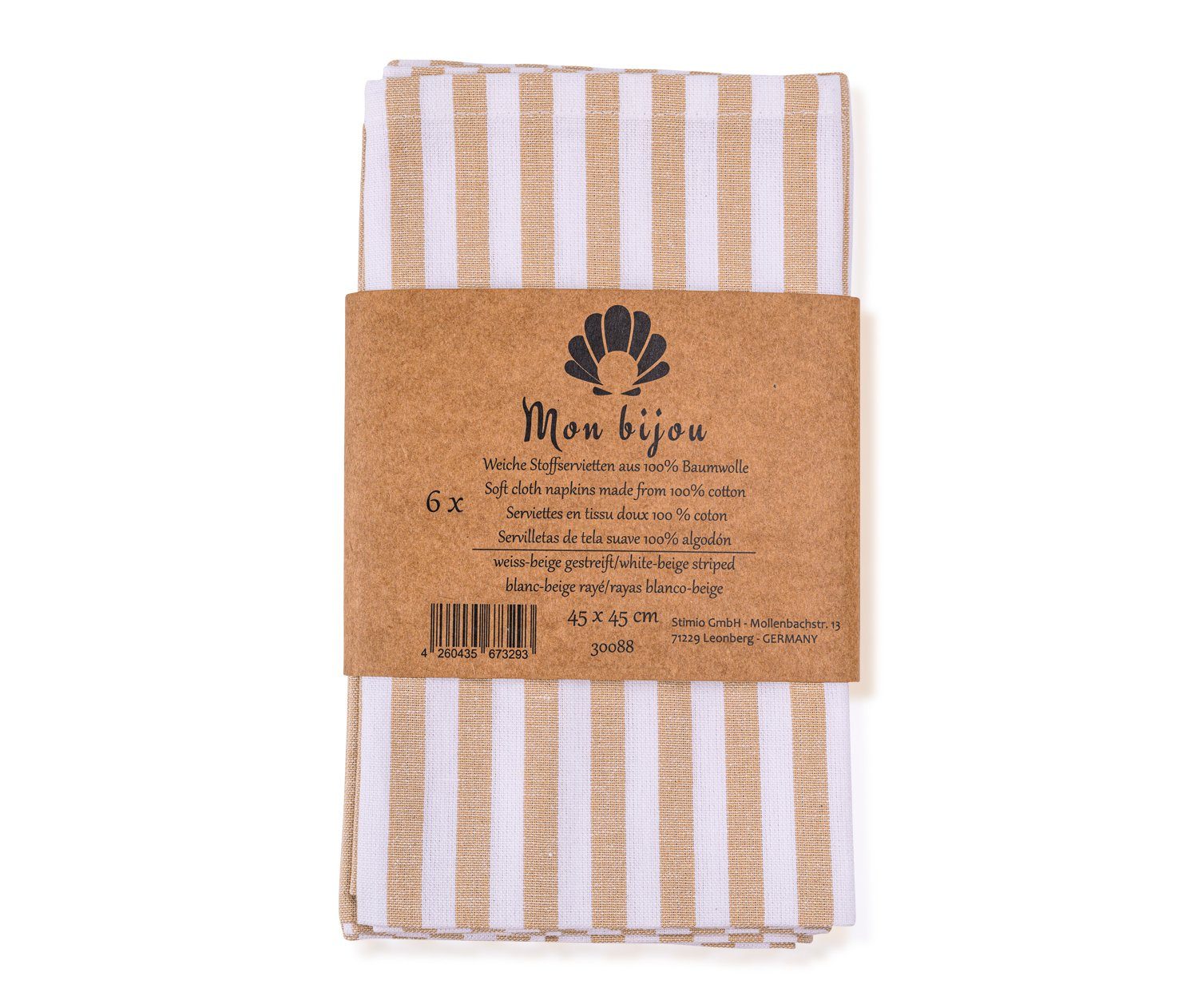 Mon Bijou Stoffserviette Baumwollservietten Салфетки 100% Baumwolle Stoff waschbar nachhaltig, (Tischservietten im Landhausstil Set 45 x 45cm, 36 St., Tischdeko Hochzeit, Weihnachten, Geburtstag, Familienfeier, Ostern), Klassisches Streifendesign Stoffservietten für den Festtag Tisch