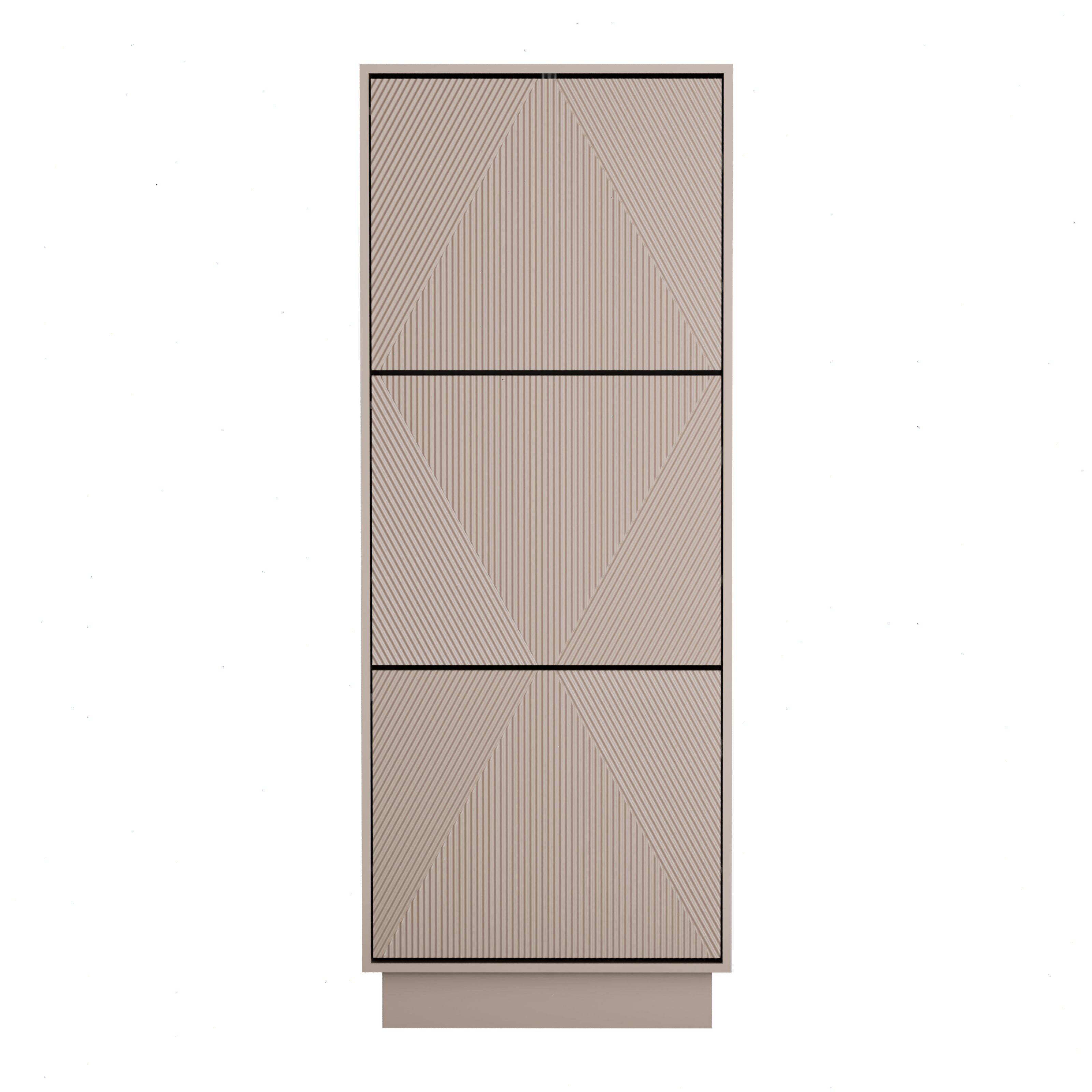 UEV Schuhschrank mit 2/3 Klappen schmal Schuhkommode mit Kippschutz Schuhregal (Packung, Schuhständeregal mit Drucktüröffner für Flur Eingang Platzsparend) Trennwände verstellbar & abnehmbar für verschiedene Schuhtypen