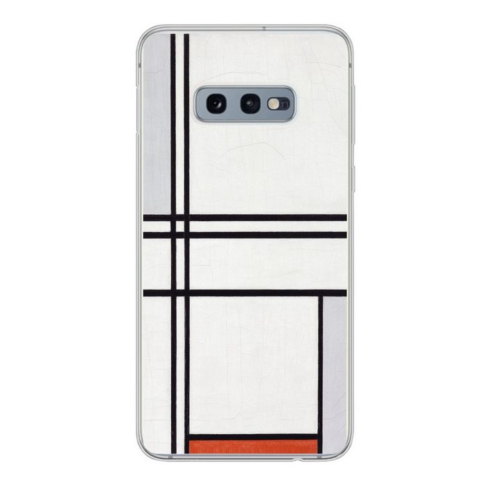 MuchoWow Handyhülle Komposition 1 mit Rot und Grau - Piet Mondrian Phone Case Handyhülle Samsung Galaxy S10e Silikon Schutzhülle