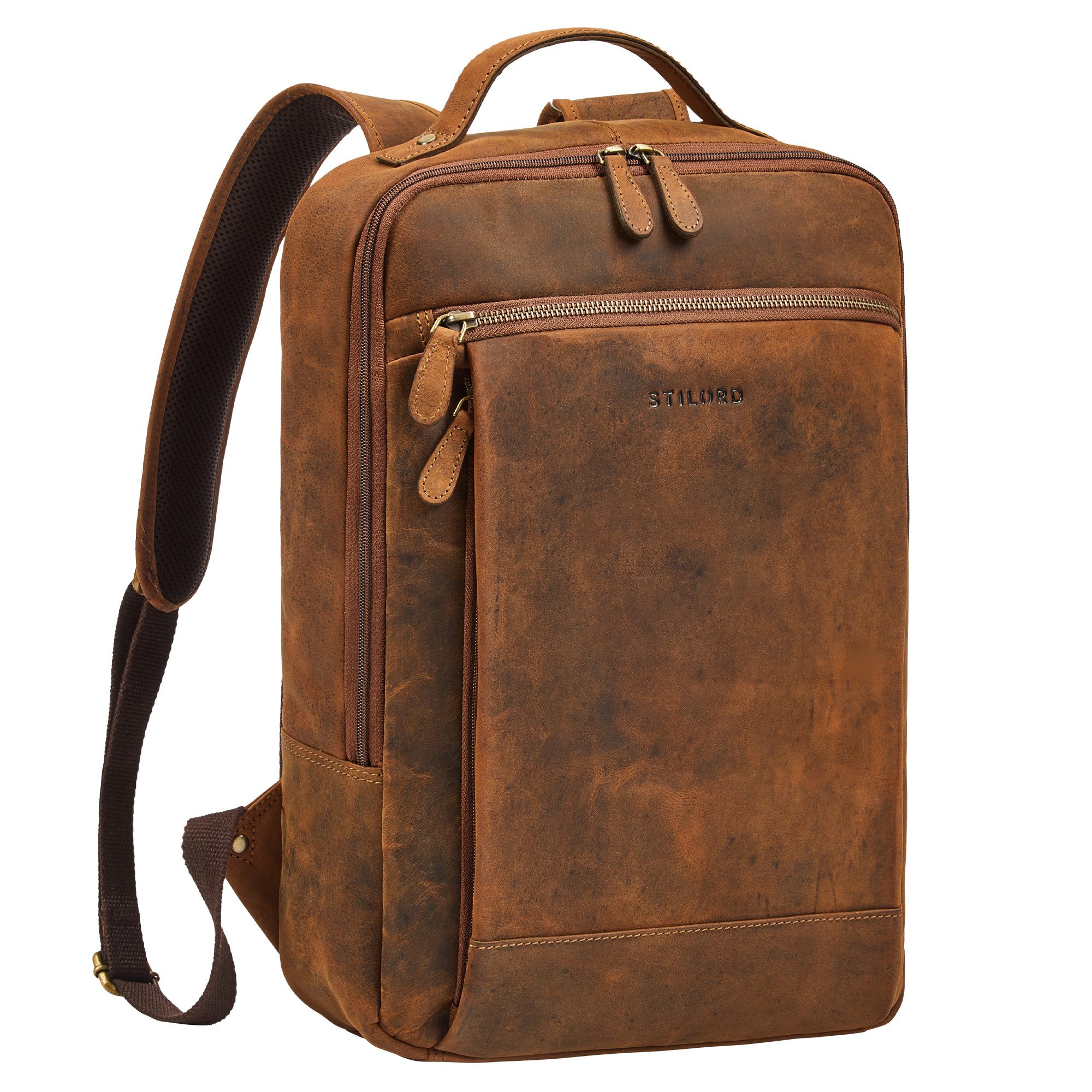 STILORD Notebookrucksack "Jannes" Lederrucksack Herren Business