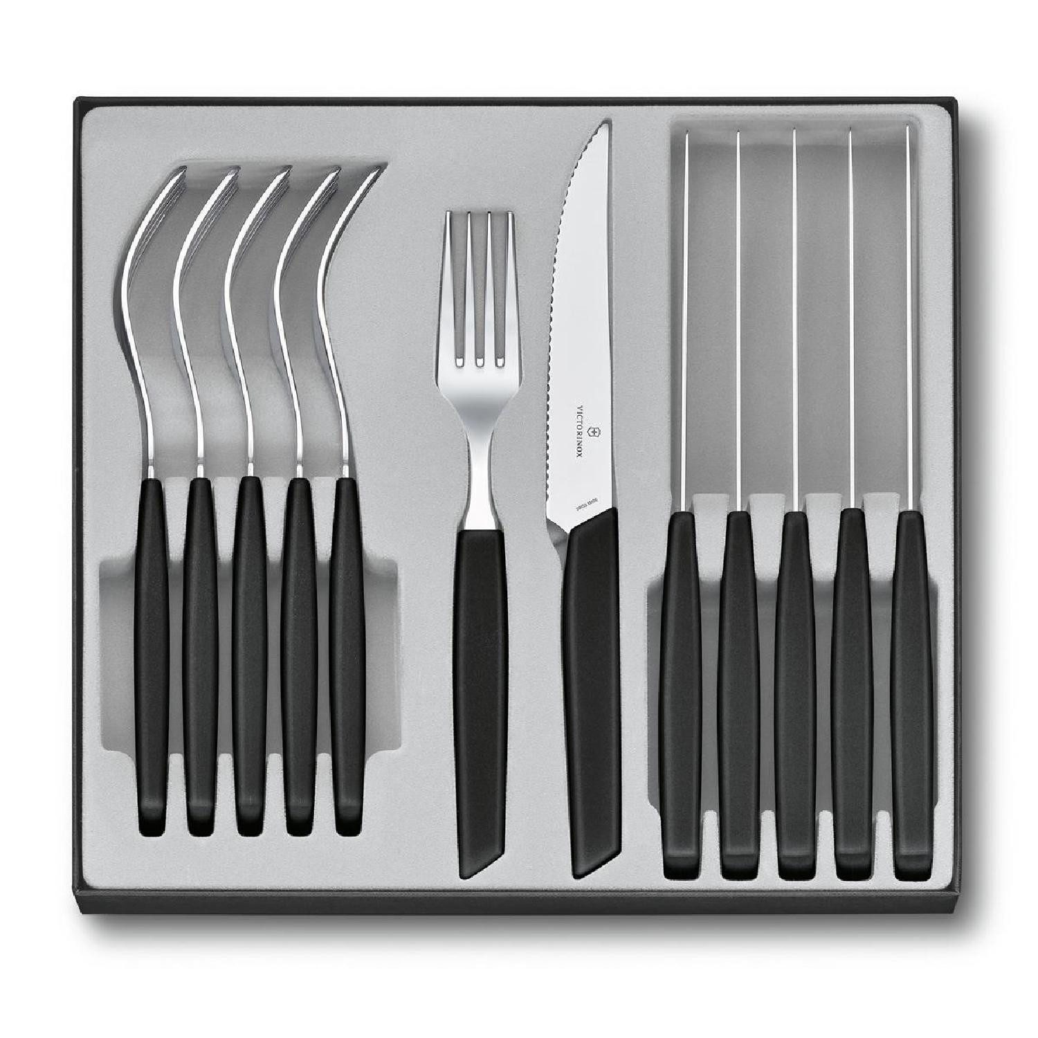 Victorinox Steakmesser Victorinox Swiss Modern Besteck-Set (Steakmesser), 12-teilig, schwarz