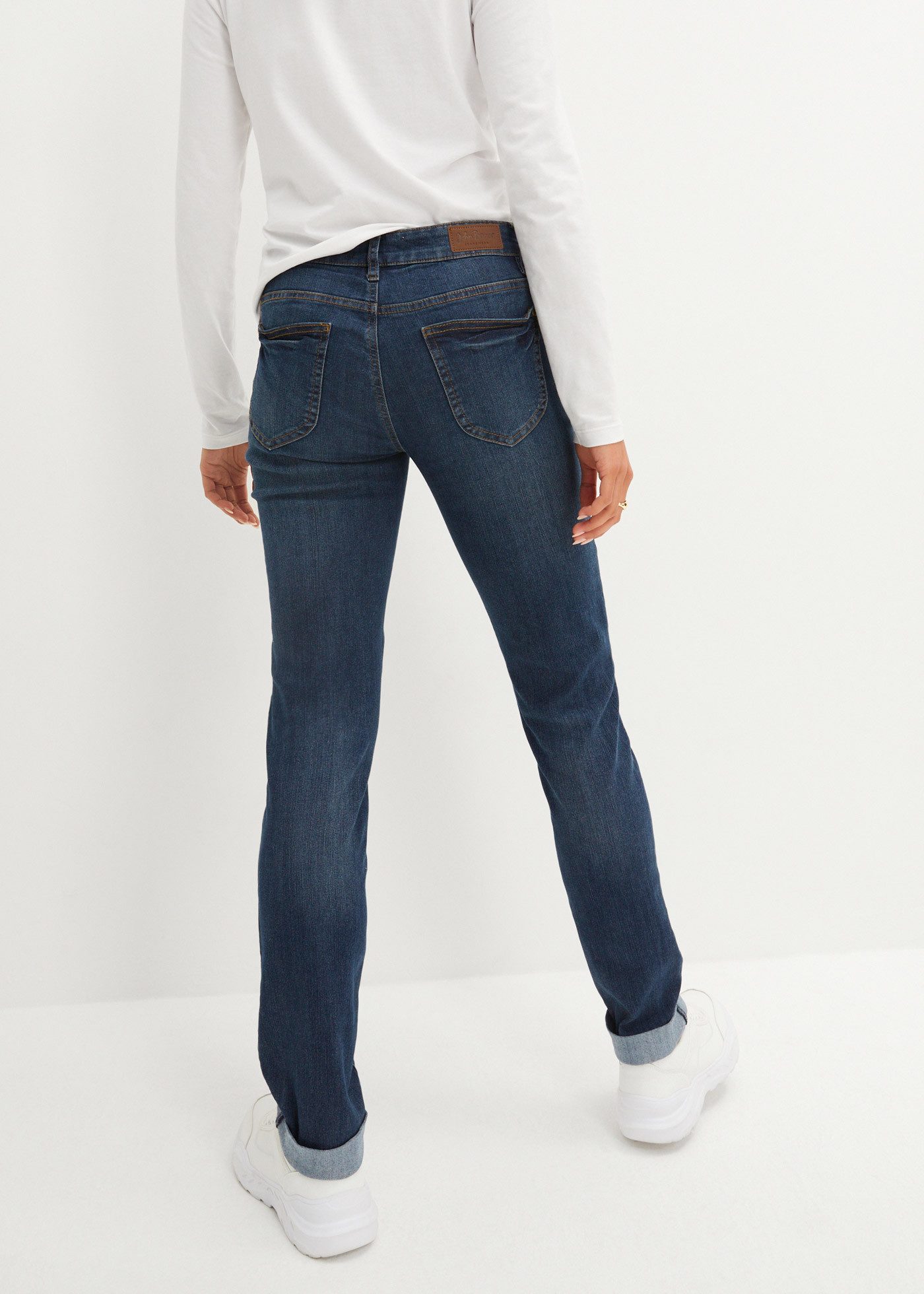 bonprix Straight-Jeans Regular Fit, mit Aufschlag, im Five-Pocket-Style
