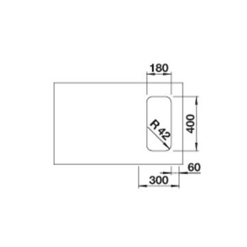 Blanco Edelstahlspüle BLANCO Unterbaubecken SOLIS 180-U Edelstahl Bürstfinish, 22/44 cm