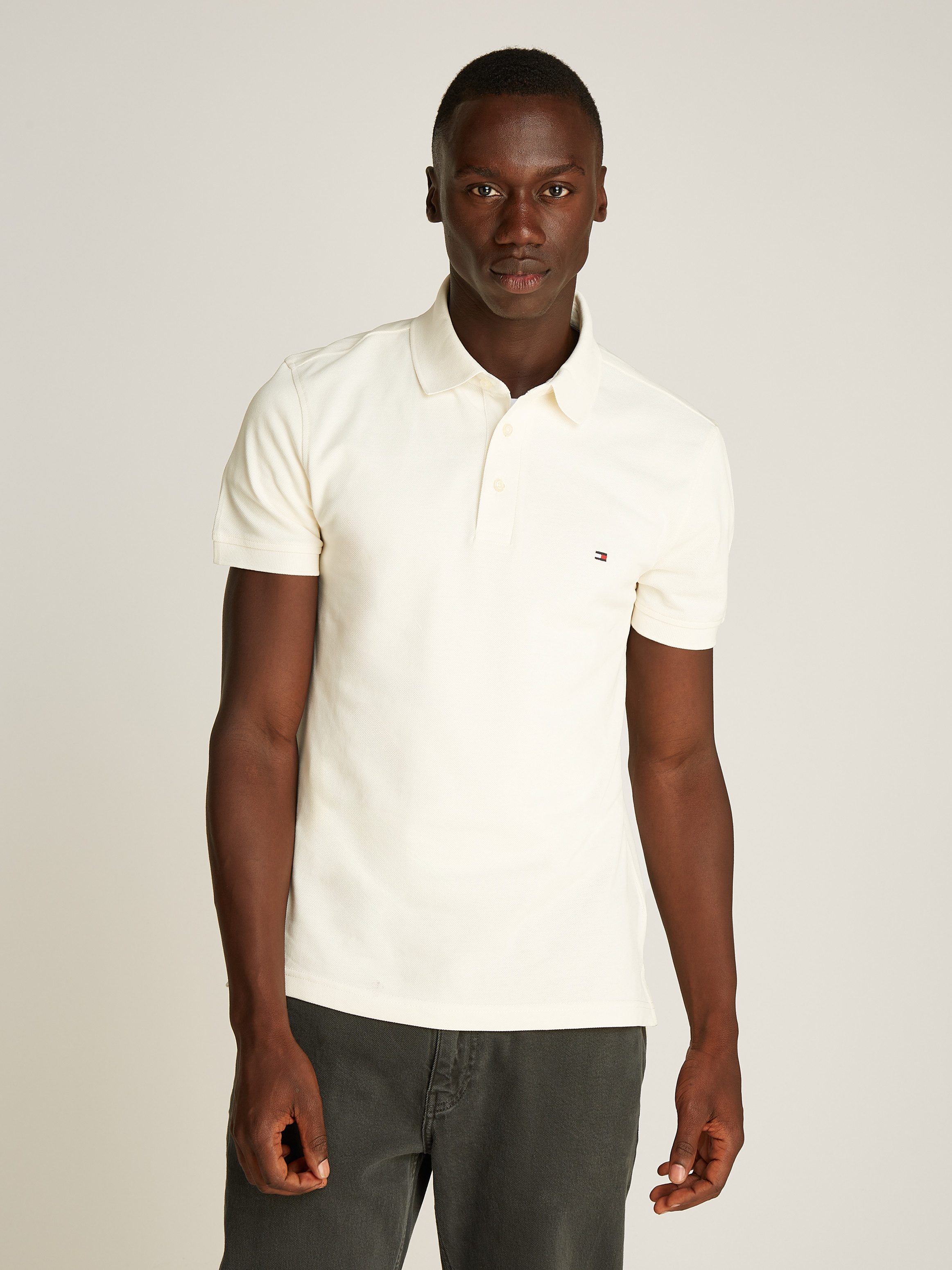 Tommy Hilfiger Poloshirt 1985 SLIM POLO mit Piqué-Struktur und Stickerei me günstig online kaufen