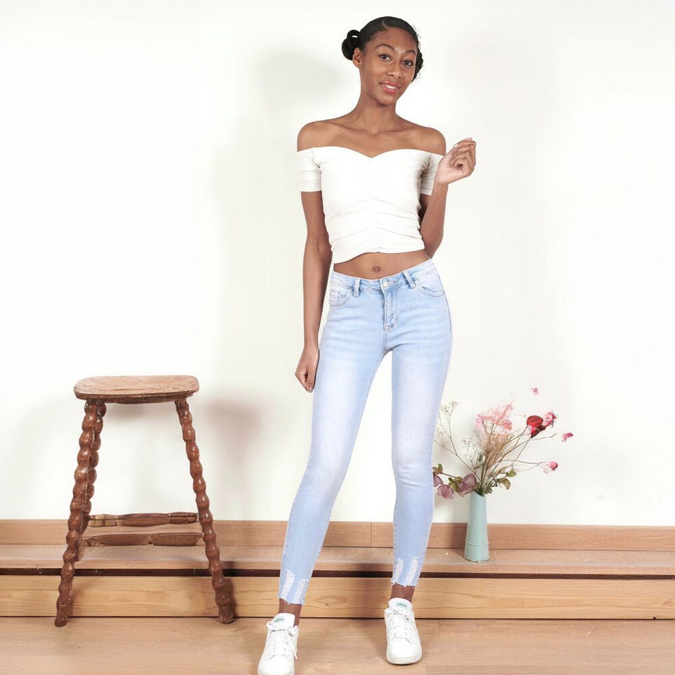 Skinny jeans damen destroyed Clearance