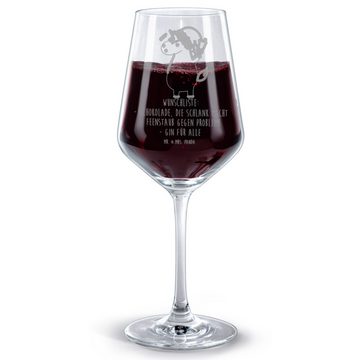 Mr. & Mrs. Panda Rotweinglas Einhorn Weihnachtsmann - Transparent - Geschenk, Unicorn, Spülmaschin, Premium Glas, Feine Lasergravur