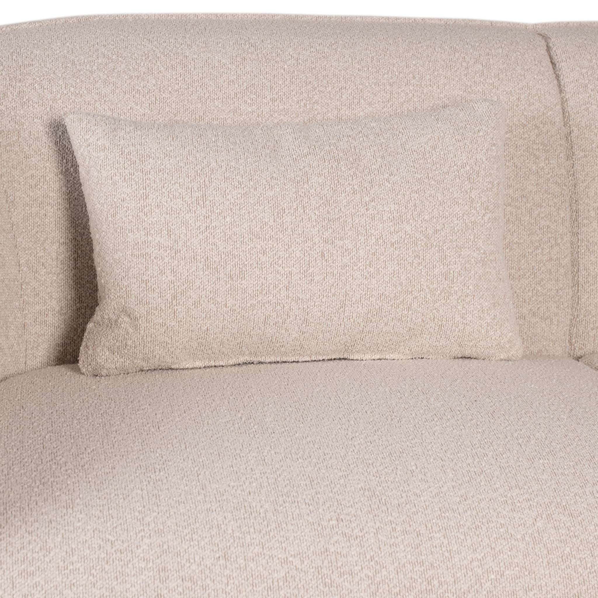bene living Loungesofa Alezio inkl. Knuffelkissen - Dreisitzer - beige, Indoor-Möbelset 1 Teile, elegante Holzfüße - durchgehende Arm-Rückenlehne