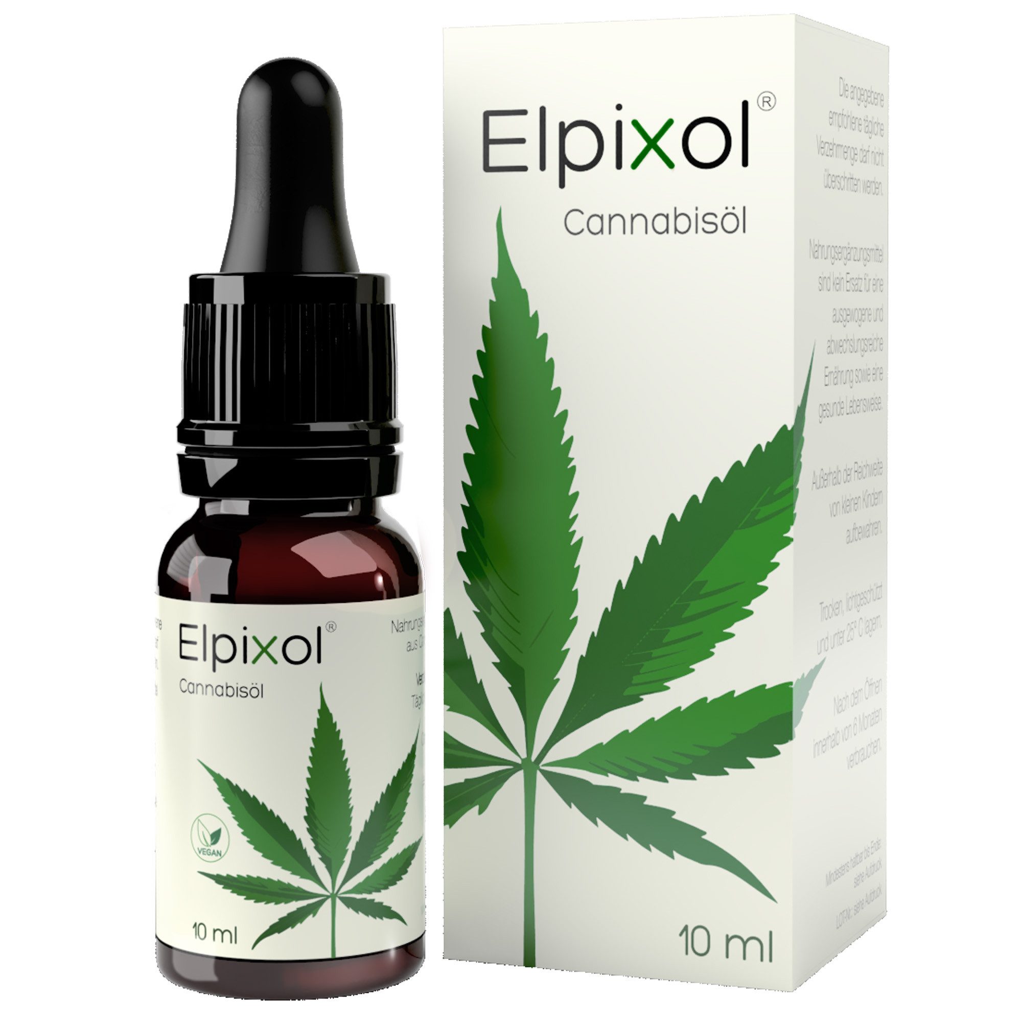 Elpixol® Elpixol® Cannabisöl Tropfen mit 100% nativem Hanfsamenöl – vegane Tropfen, mit essentiellen Omega-3-, -6- und -9-Fettsäuren à 10 ml