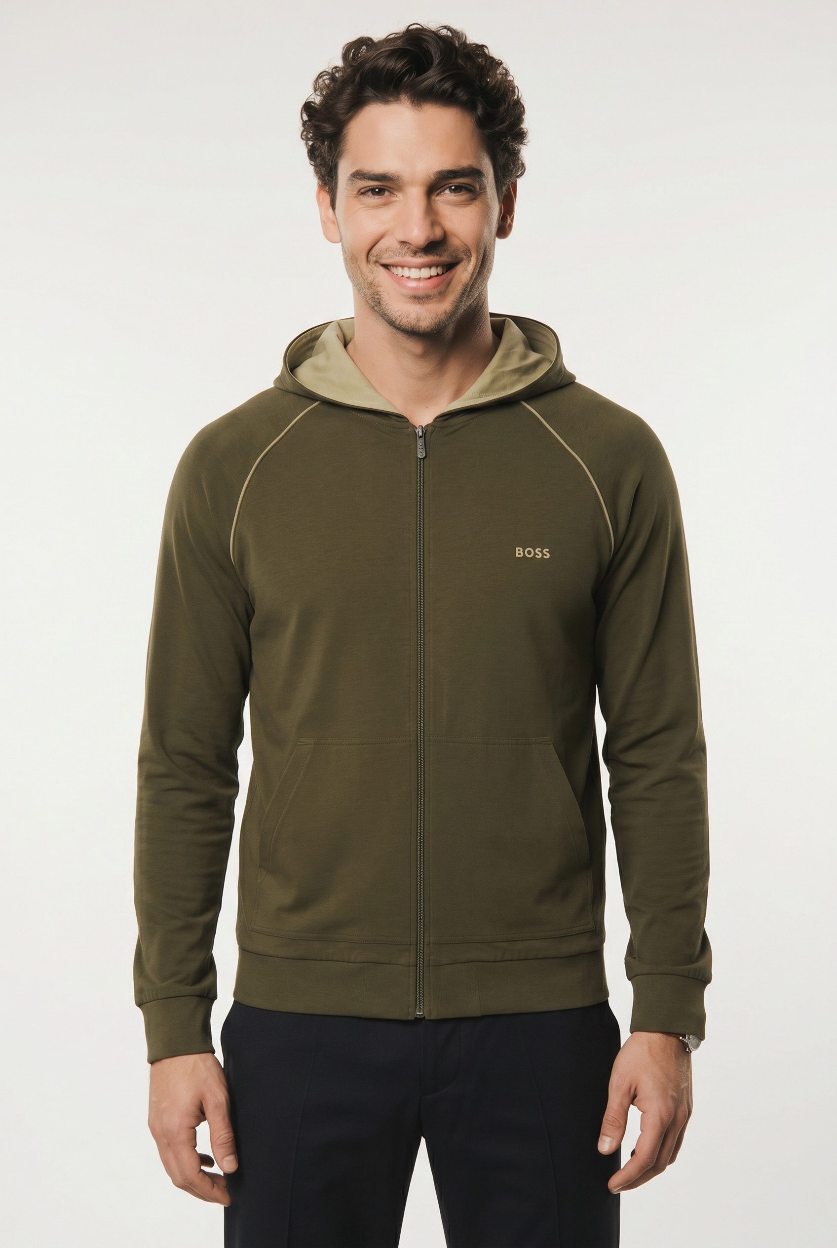 BOSS Kapuzensweatjacke Mix&Match Jacket H mit Kängurutasche