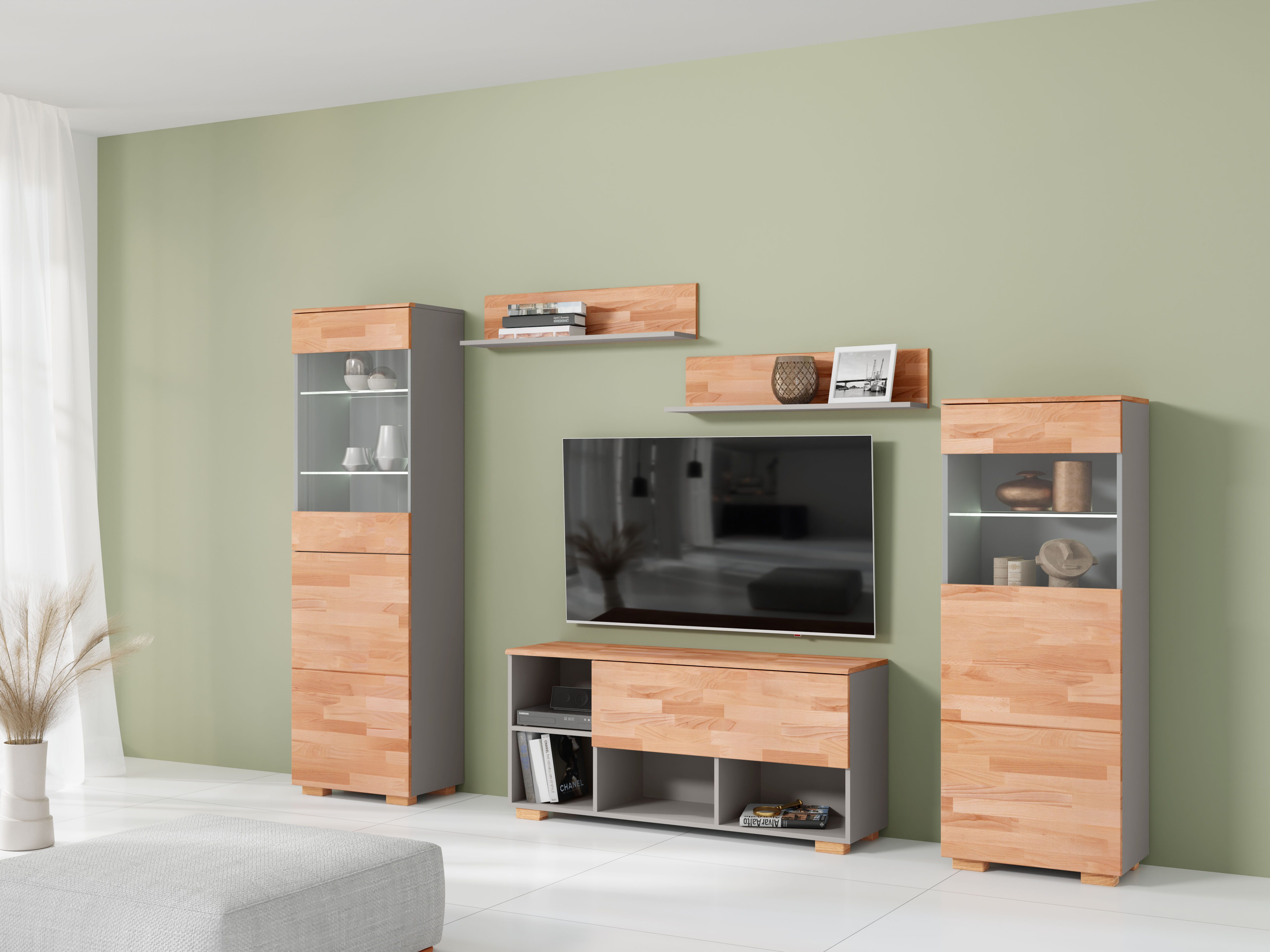 Home affaire Wohnwand, (5-St), schöne moderne Optik