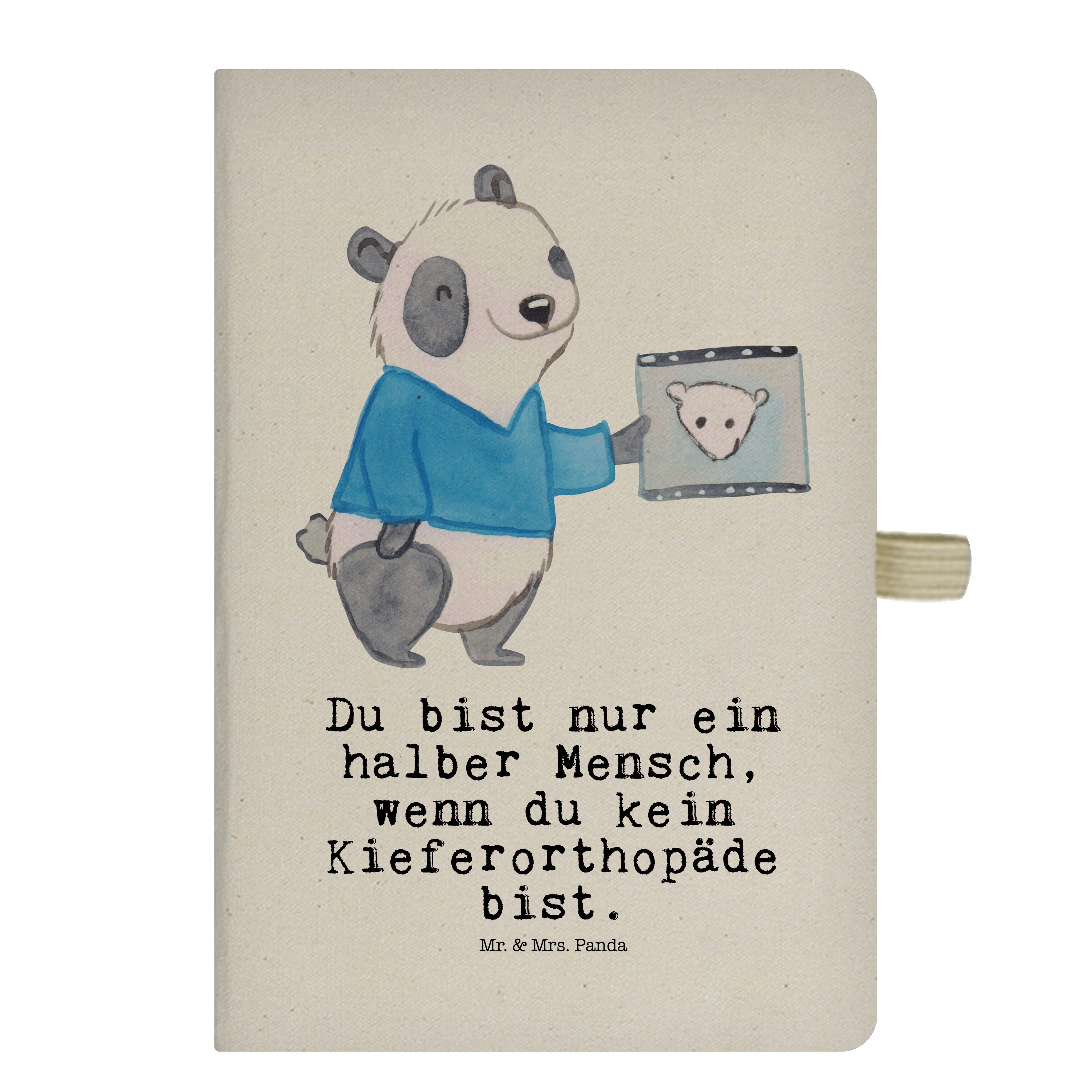 Mrs. mit Transparent Firma, - Panda Herz & Panda Mr. Mr. - Geschenk, Kieferorthopäde Mrs. Notizbuch Dankeschön, &