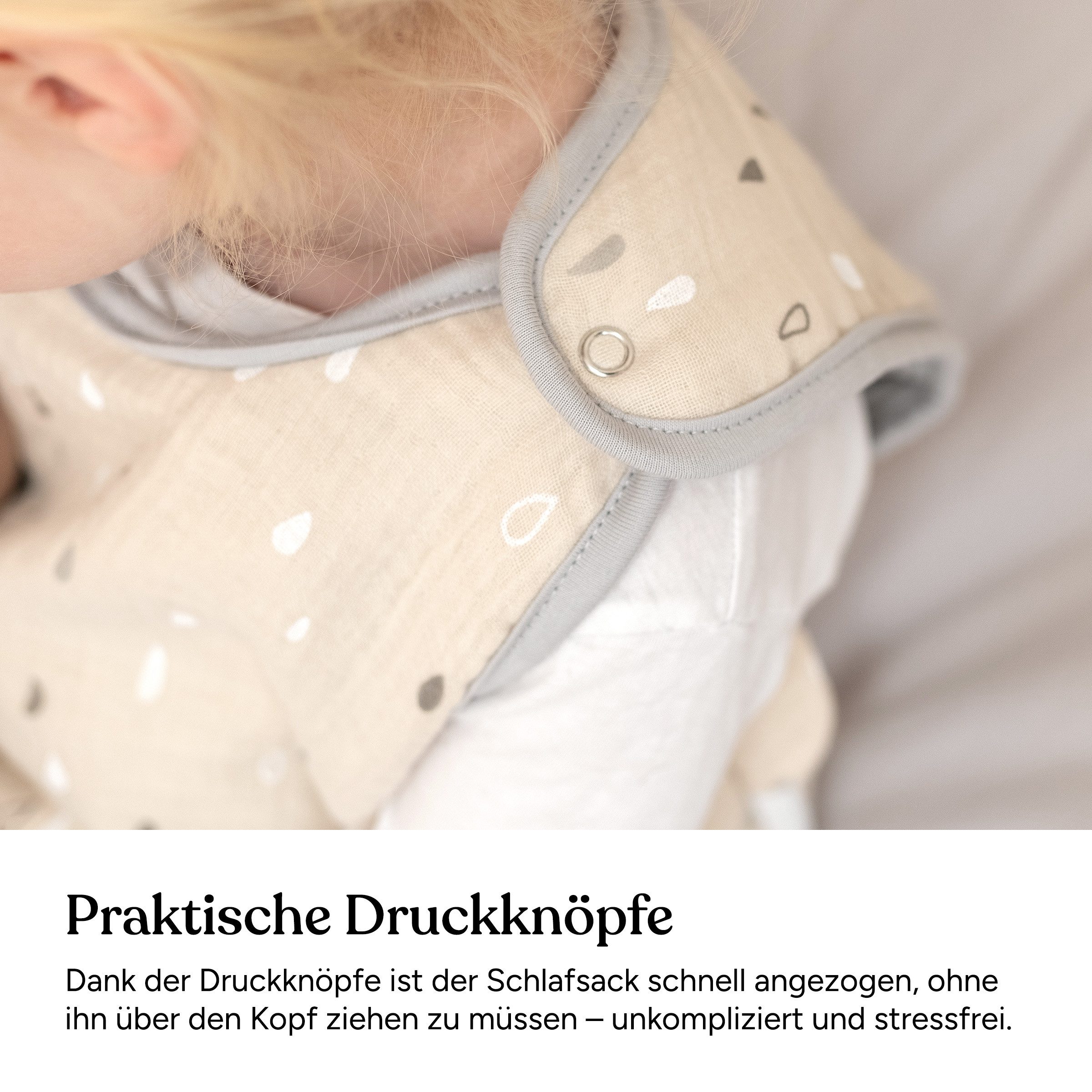 Ehrenkind Babyschlafsack Musselin Ganzjahresschlafsack Rund, 2.5 TOG (mit atmungsaktiver Bio-Baumwolle), für guten Schlaf zu jeder Jahreszeit