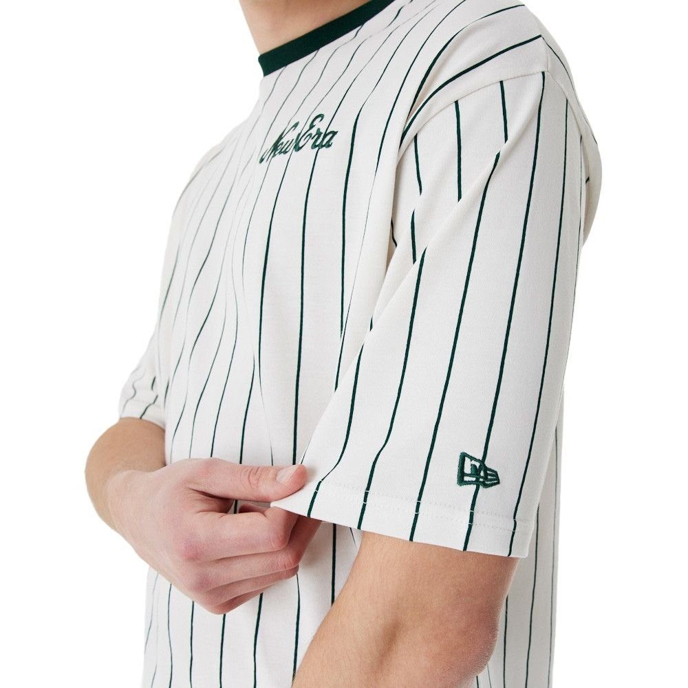 Print-Shirt New PINSTRIPE green off off white-dark Oversized Era white