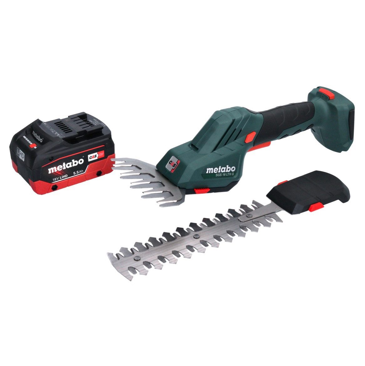 metabo Akku-Grasschere SGS 18 LTX Q Akku Gras und Strauchschere 18 V + 1x Akku 5,5 Ah - ohne