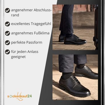 sockenkauf24 Komfortsocken 10 Paar Herren Socken "Premium" Business Socken ohne Gummibund & ohne Naht Baumwolle Komfortbund in edler Box