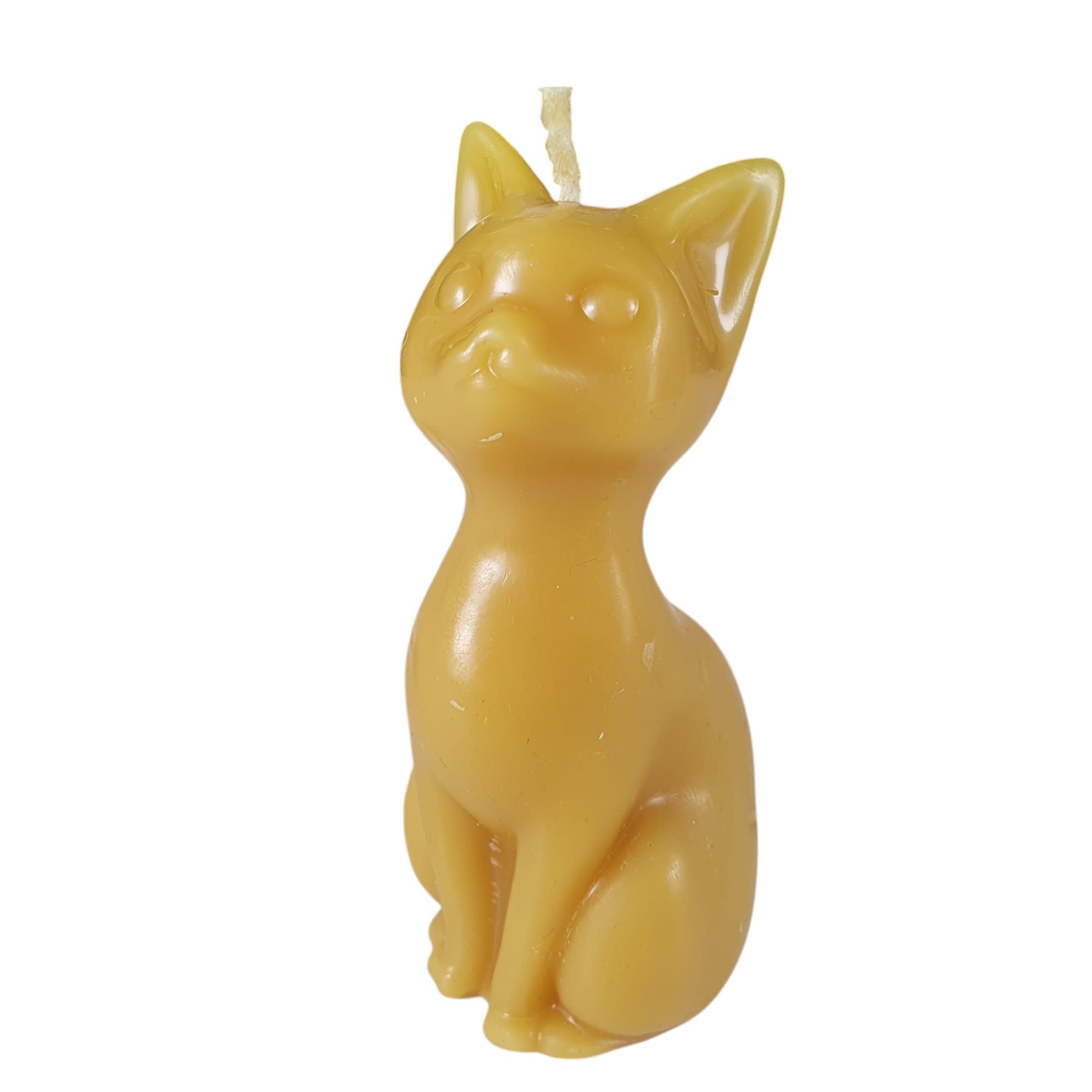 Aspinaworld Bienenwachskerze Katzen Kerze 10 cm natur – langer Hals stilisiert (1-tlg)