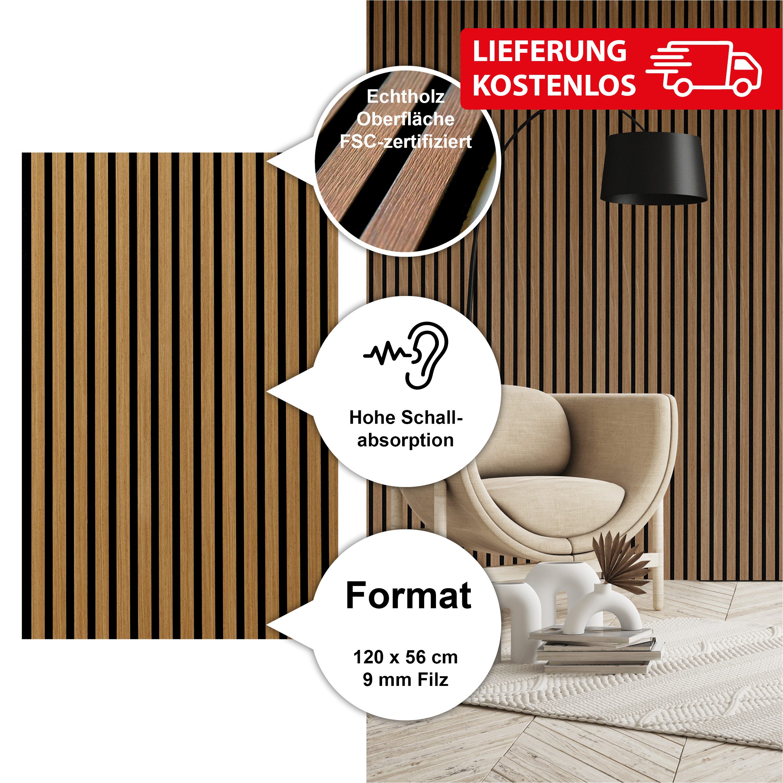 SONIDO 3D Wandpaneel Akustikpaneele mit FSC®-zertifiziertem günstig online kaufen