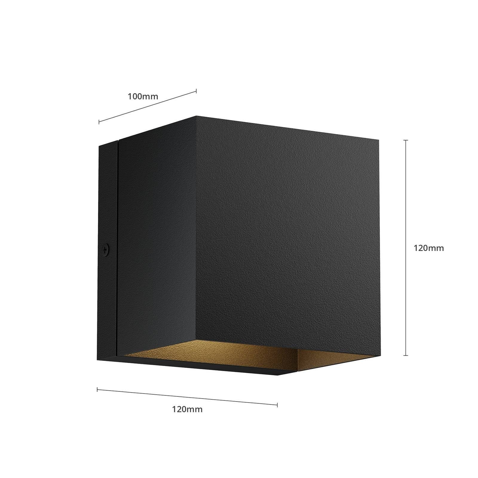 inkl. flammig, 2 warmweiß, Leuchtmittel LED-Leuchtmittel Modern, LED verbaut, Lindby Glyn, Schwarz, Aluminium, Glas, Außen-Wandleuchte fest