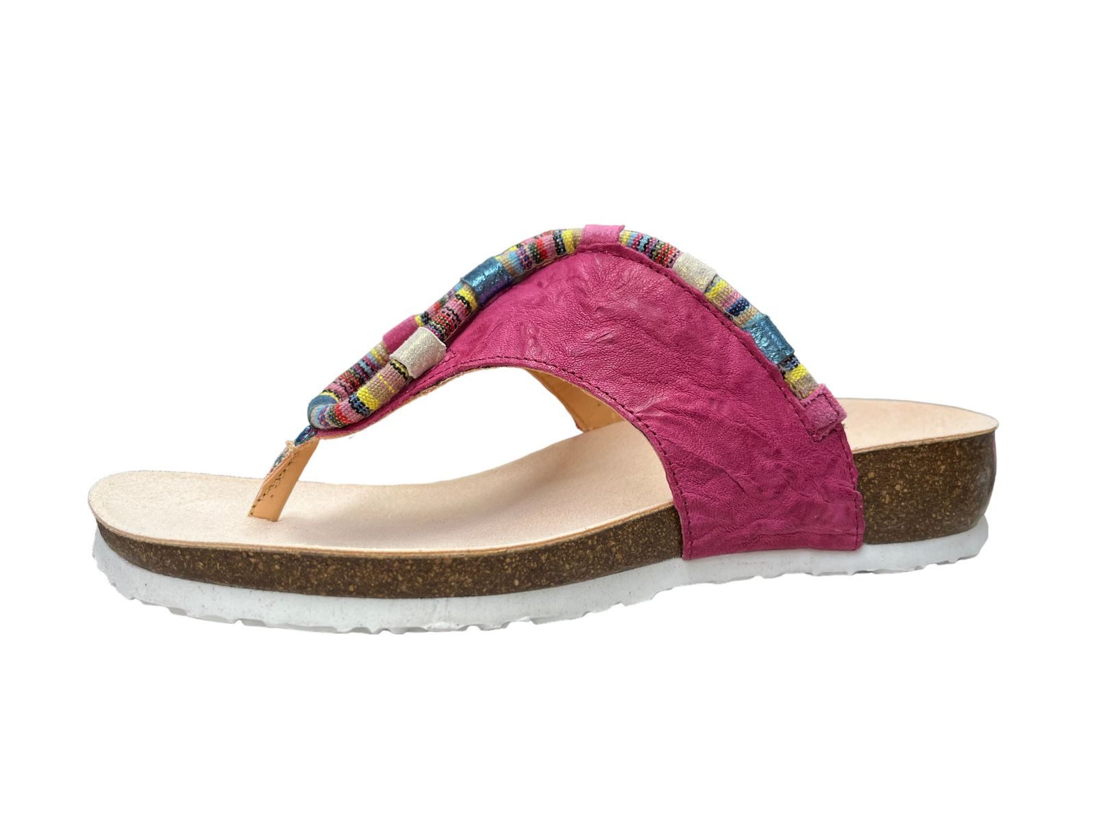 Think! Think! Damen Zehentrenner Pantolette JULIA 3-000211-5040 fuxia/kombi Zehentrenner