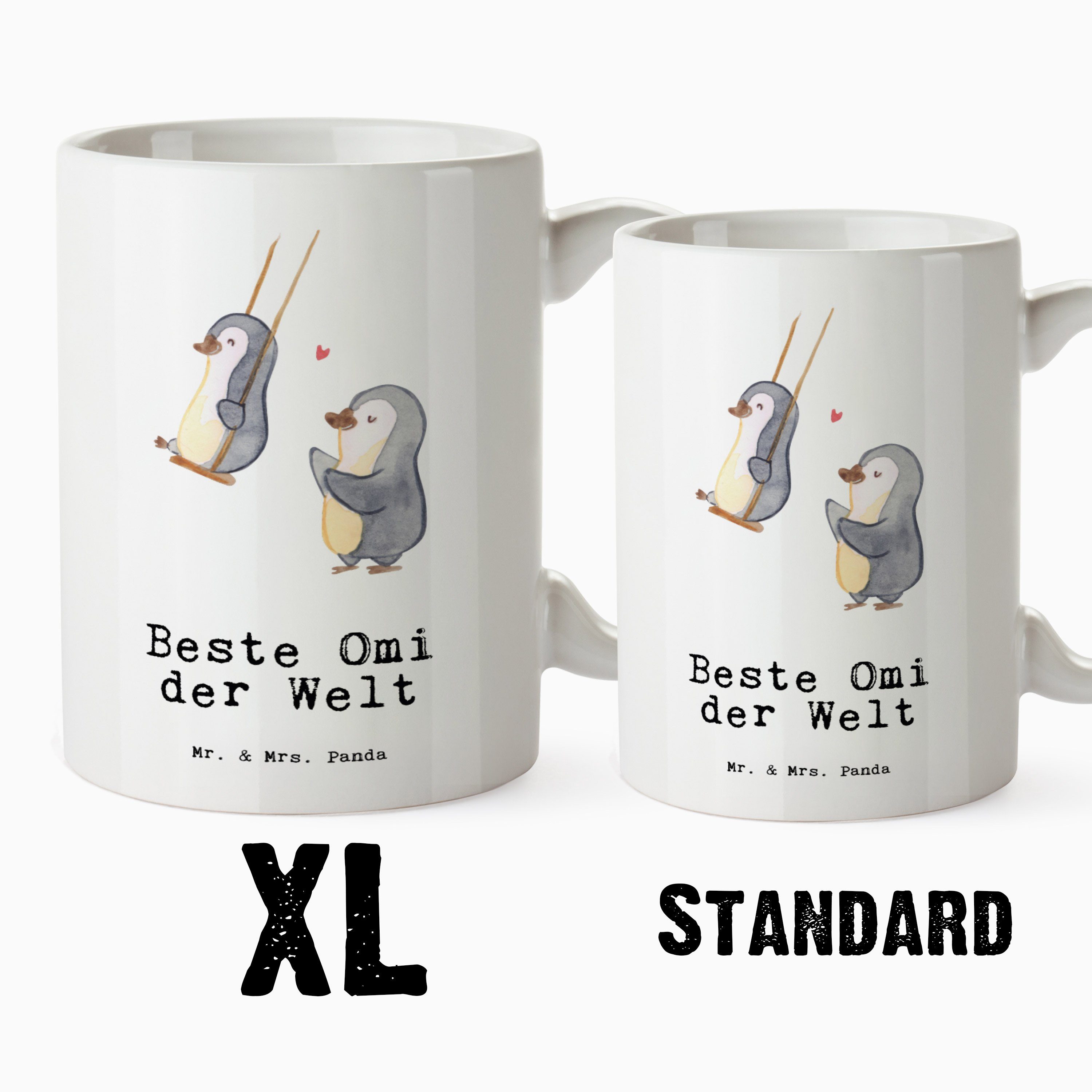 Jumbo Geschenk, & XL - Tass, Tasse Pinguin XL Welt Keramik - Omi Weiß Beste Panda Tasse Mr. Teetasse, der Mrs.