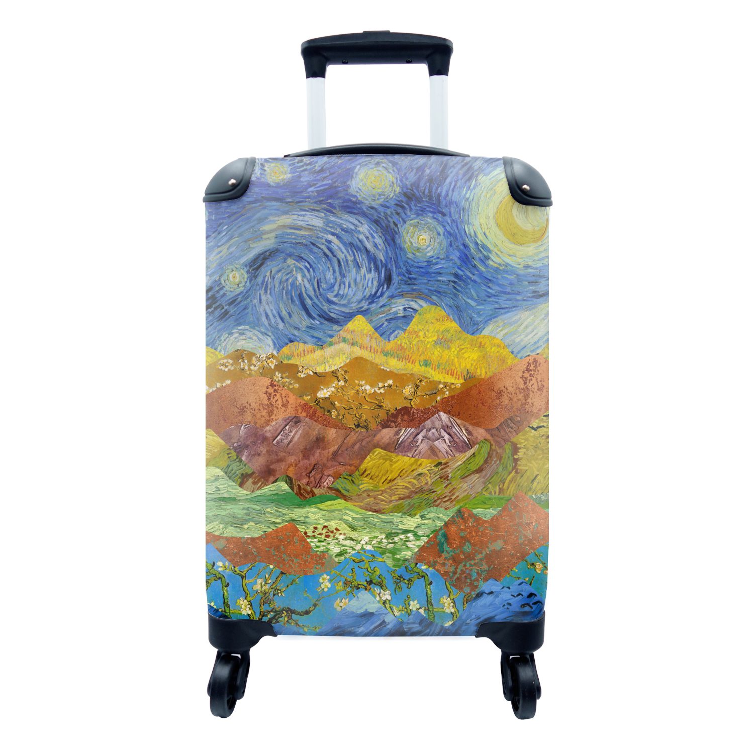 MuchoWow Handgepäckkoffer Van Gogh - Sternennacht - Alte Meister, 4 Rollen, Reisetasche mit rollen, Handgepäck für Ferien, Trolley, Reisekoffer