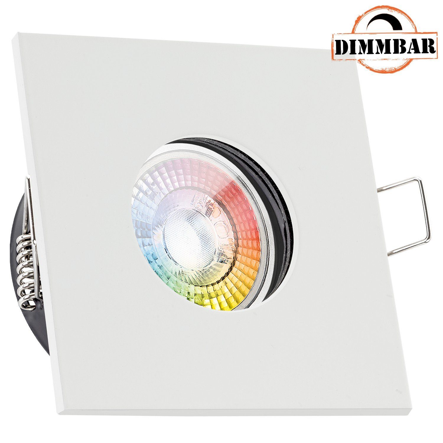LEDANDO LED Einbaustrahler IP65 RGB LED Einbaustrahler Set extra flach in weiß mit 3W LED von LED