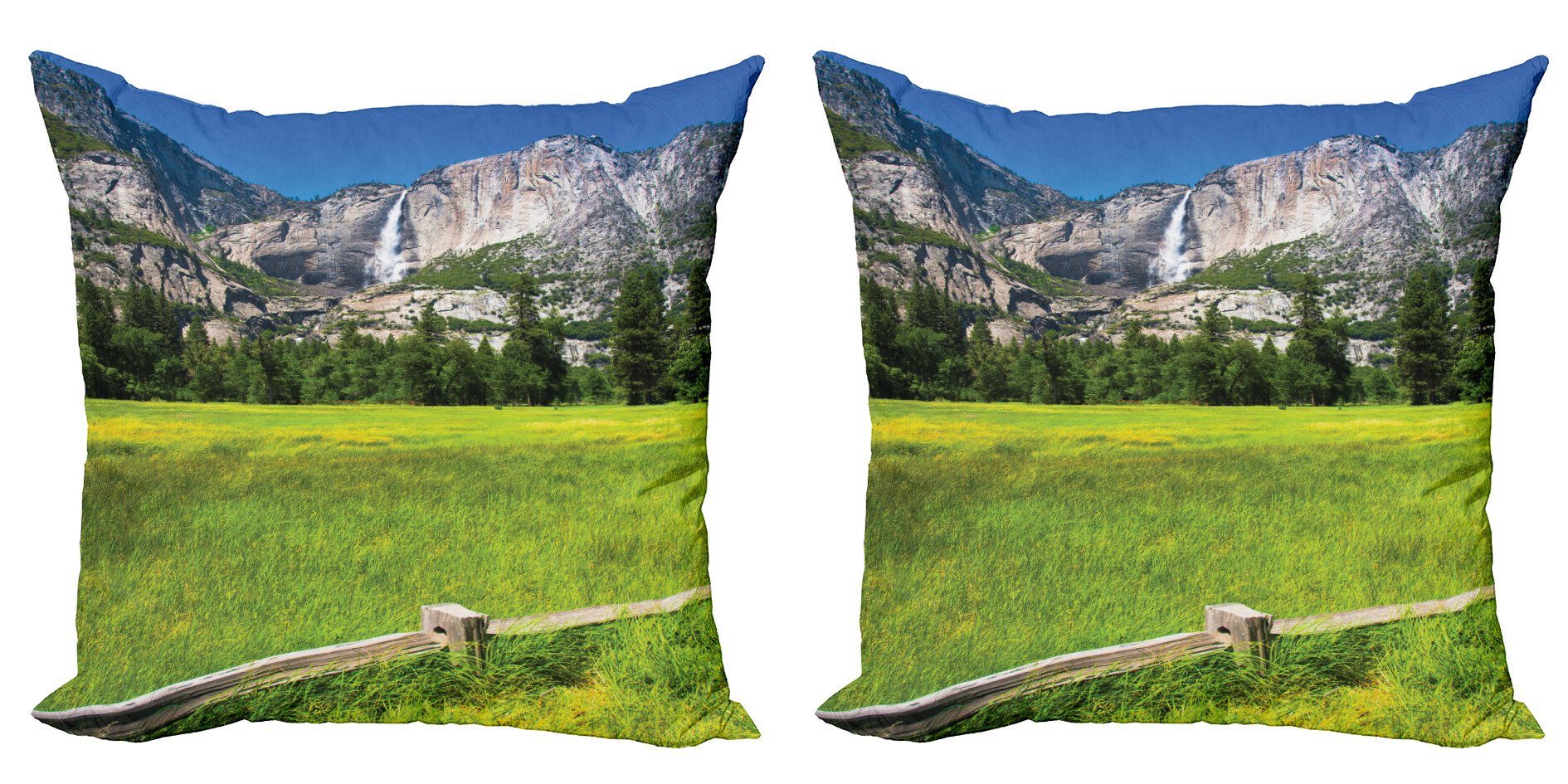 Digitaldruck, (2 Stück), Doppelseitiger Yosemite Modern Kissenbezüge Natur Falls Country Abakuhaus Accent
