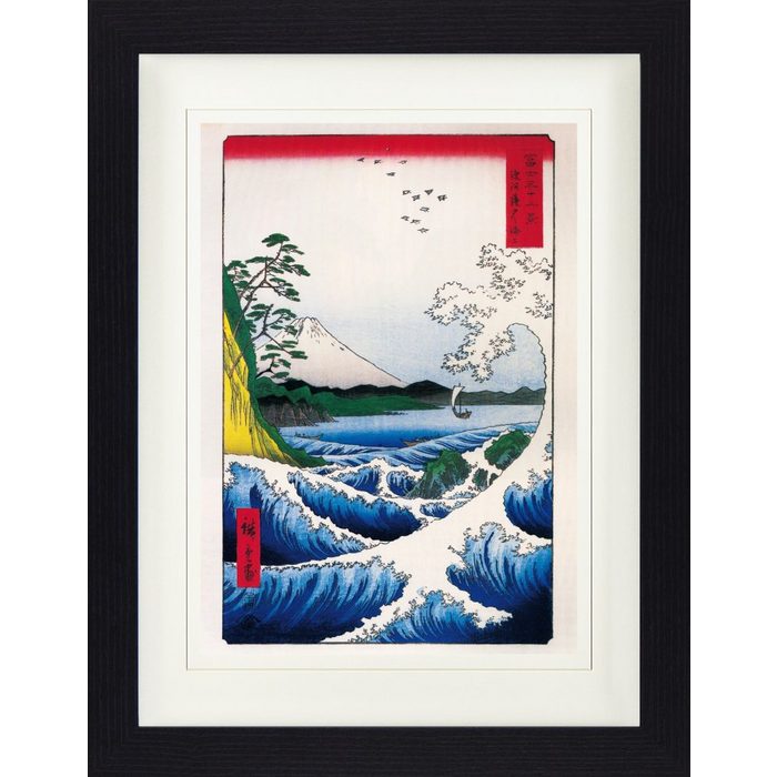 1art1 Bild mit Rahmen Utagawa Hiroshige - Das Meer Bei Satta 1859 Aus 36 Ansichten Des Berges Fuji
