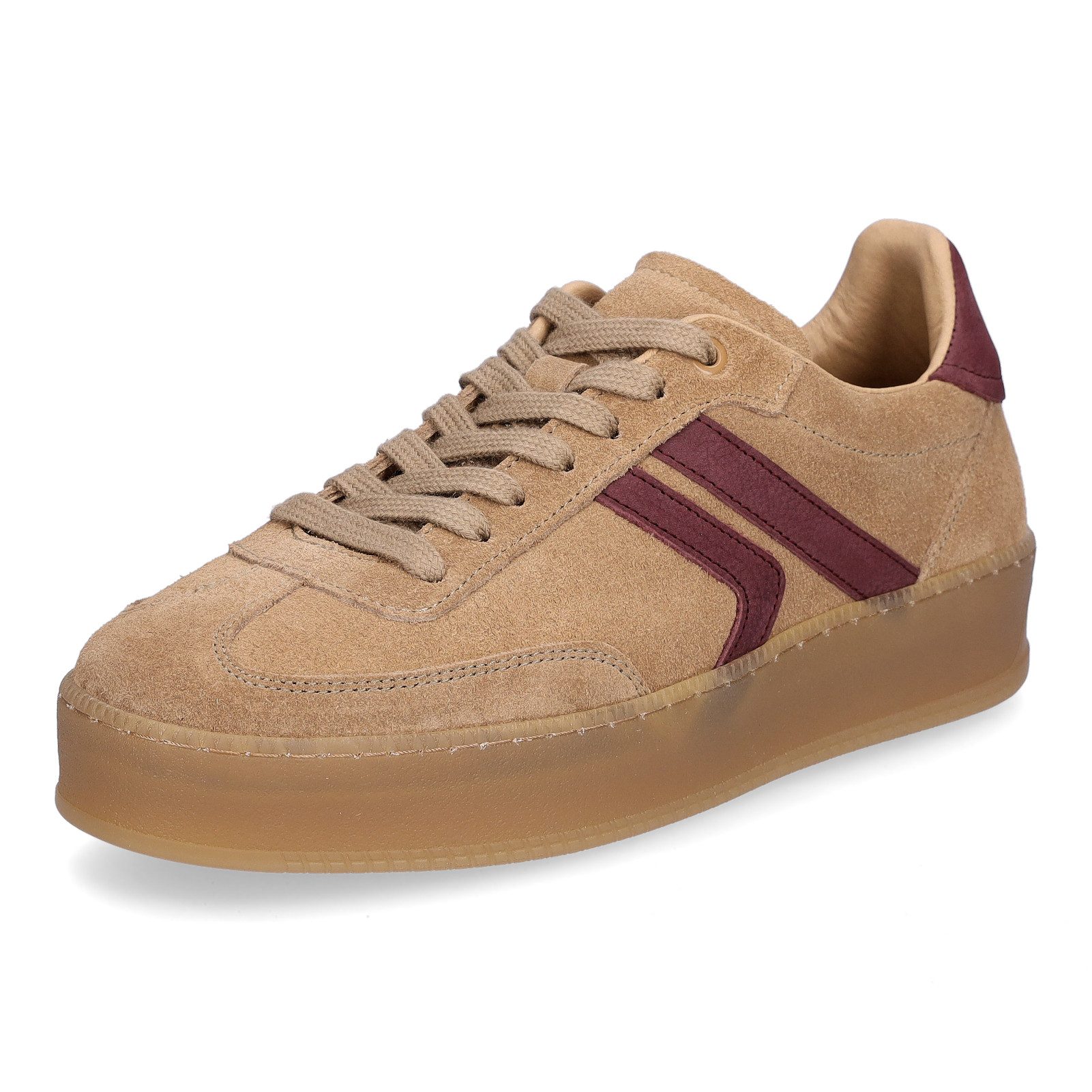 MIDS MARLA Damen Sneaker Velourleder in Camel mit Plateau-Sohle & gepolsterter Zunge