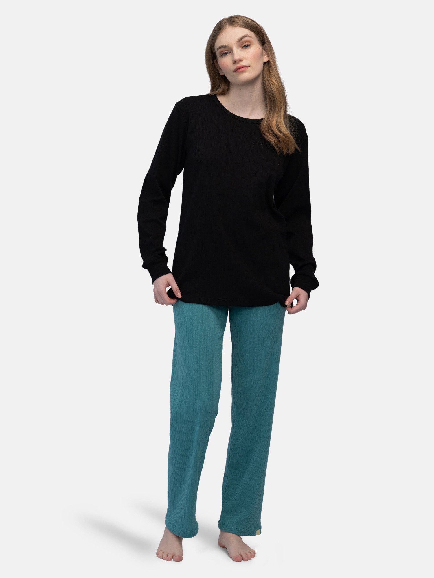 Pyjamaoberteil aus Derby Rib