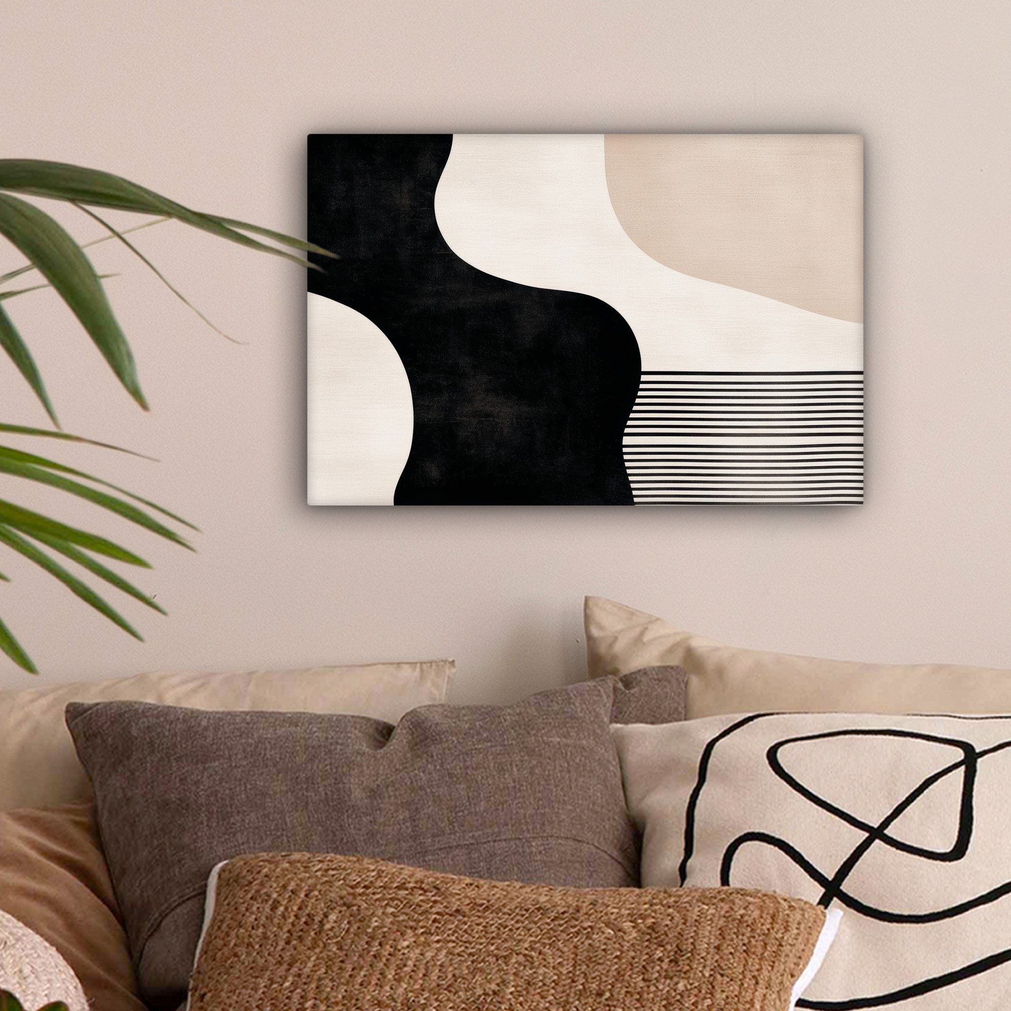 OneMillionCanvasses® Leinwandbild Abstrakt - Japandi - Beige - Modern, Foto günstig online kaufen