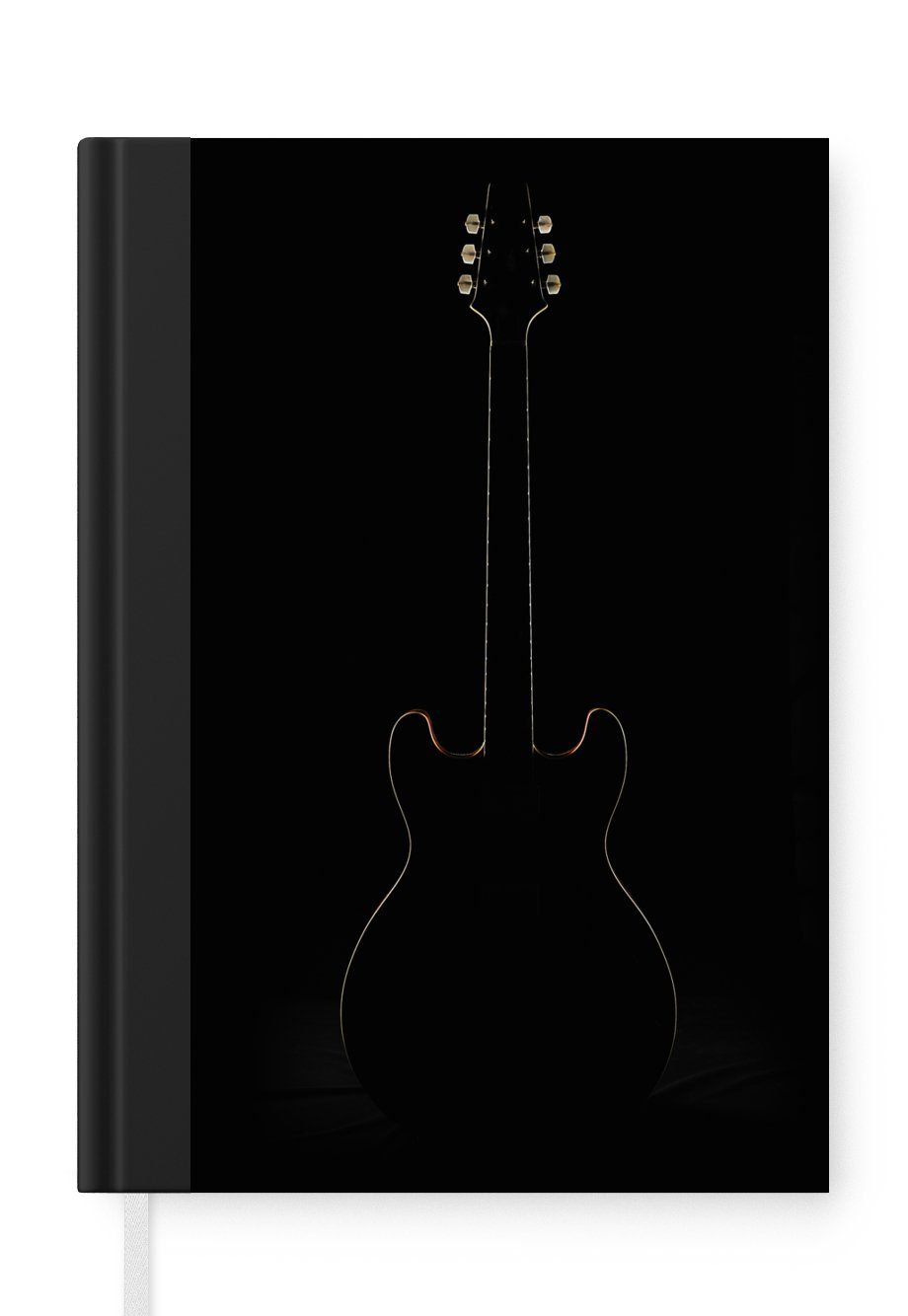 MuchoWow Notizbuch Eine E-Gitarre verschwindet im Hintergrund, Journal, Merkzettel, Tagebuch, Notizheft, A5, 98 Seiten, Haushaltsbuch