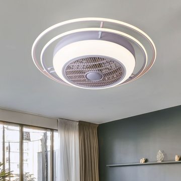 etc-shop Deckenventilator, LED Design Decken Ventilator Tageslicht DIMMER Lampe