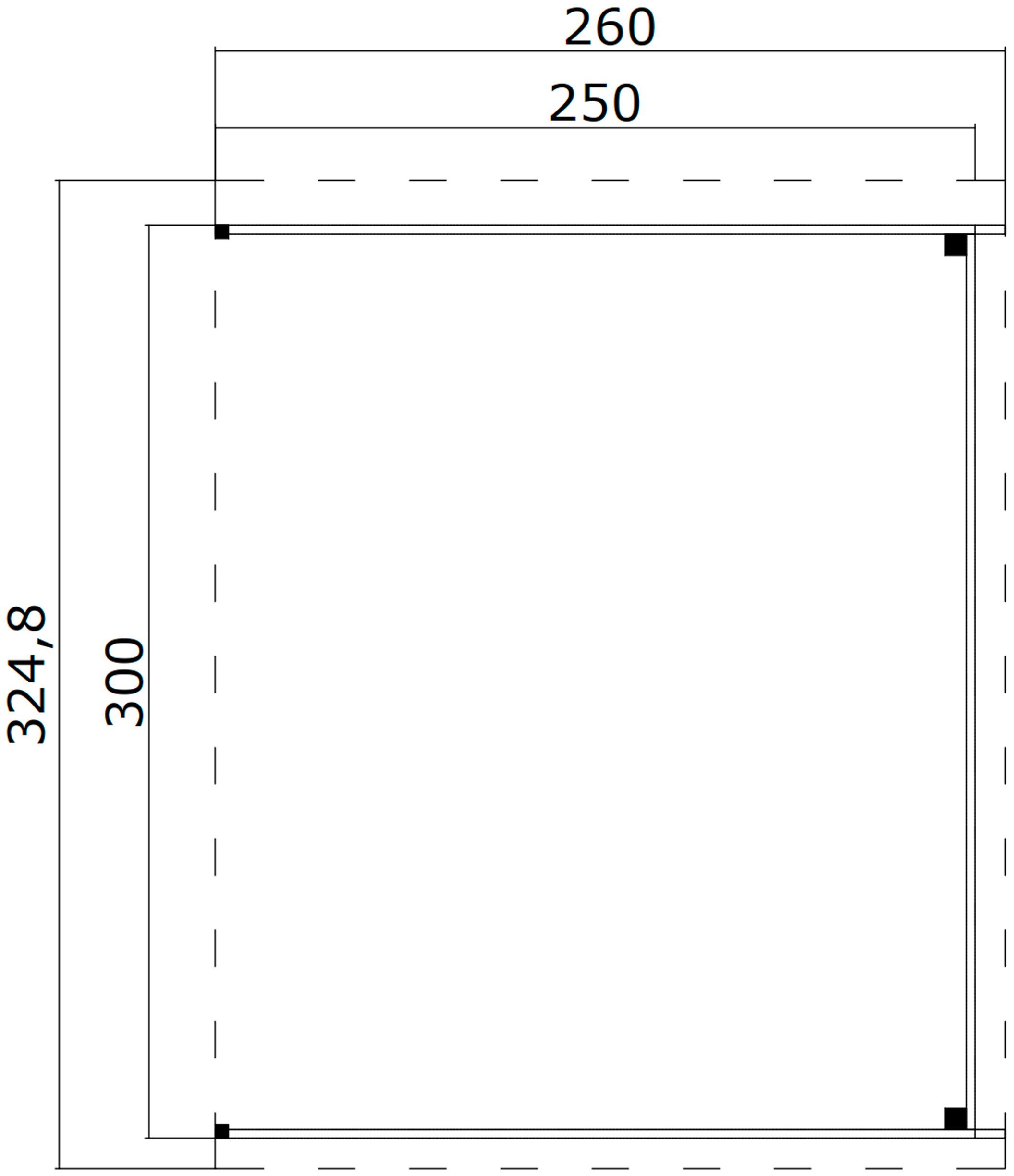 Schleppdach LASITA 7, Fundamentmass MAJA Dachverlängerung Zambezi für & 28 Schwedenrot 2600x3248 BxT: 2500x3000, 5 mm, Zambesi 300, cm,