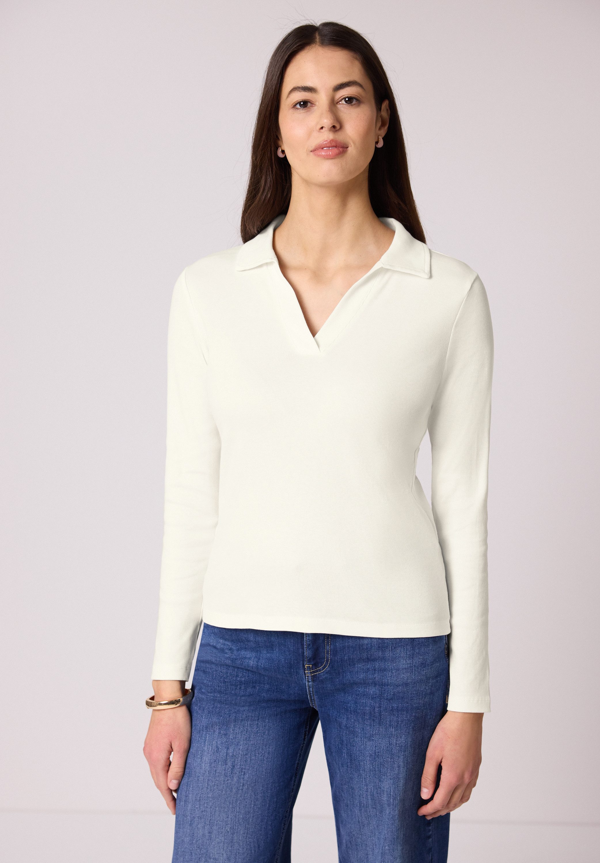 STREET ONE Langarmshirt in Melange Optik günstig online kaufen