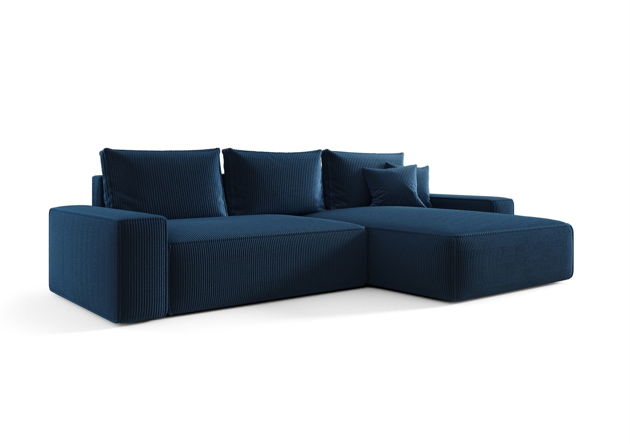 Fun Möbel Ecksofa Schlafsofa WALKEN mit Ottomane in Stoff Poso, mit Bettkasten, Rundumbezug