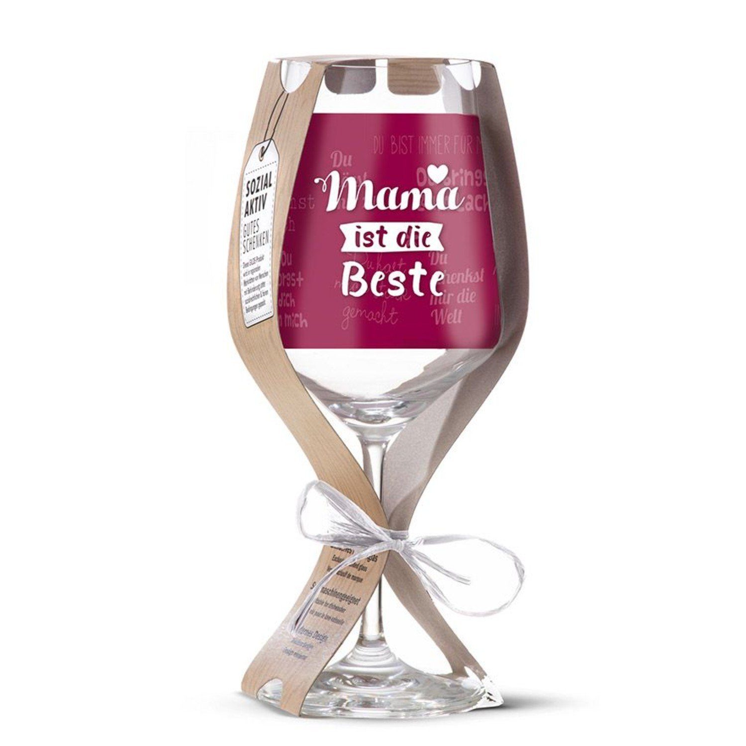 Rotweinglas Glas Weinglas 'Mama ist die Beste' 500ml