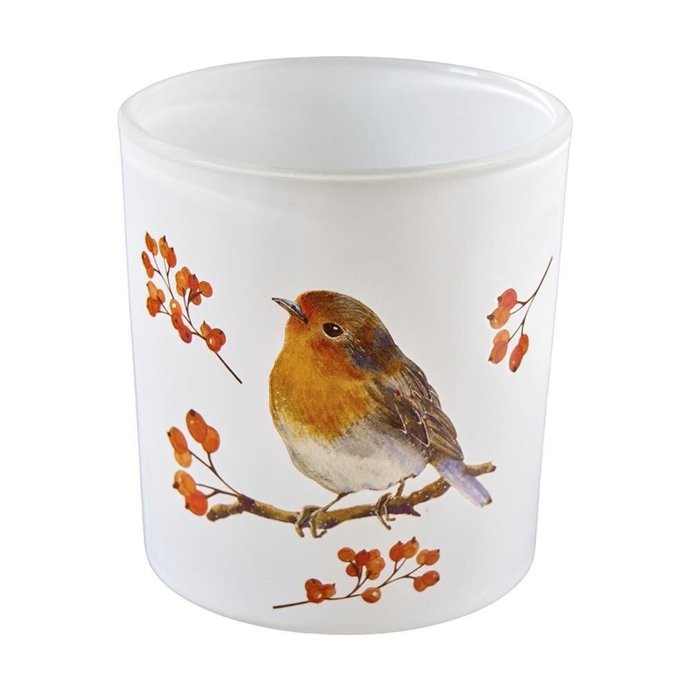 Annimuck Windlicht Glas Teelichthalter Windlicht Rotkehlchen günstig online kaufen