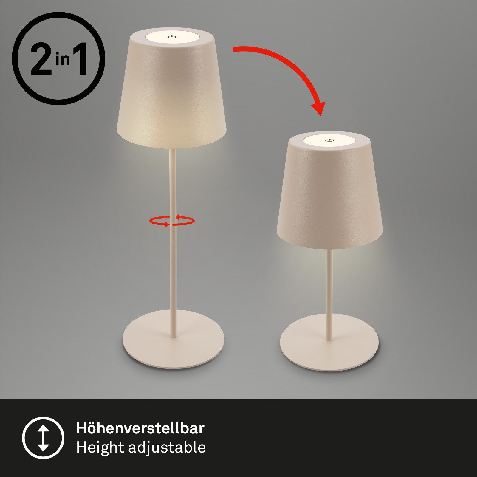 Briloner Leuchten LED Außen-Tischleuchte Coloris, LED fest integriert – Bild 5 von 5